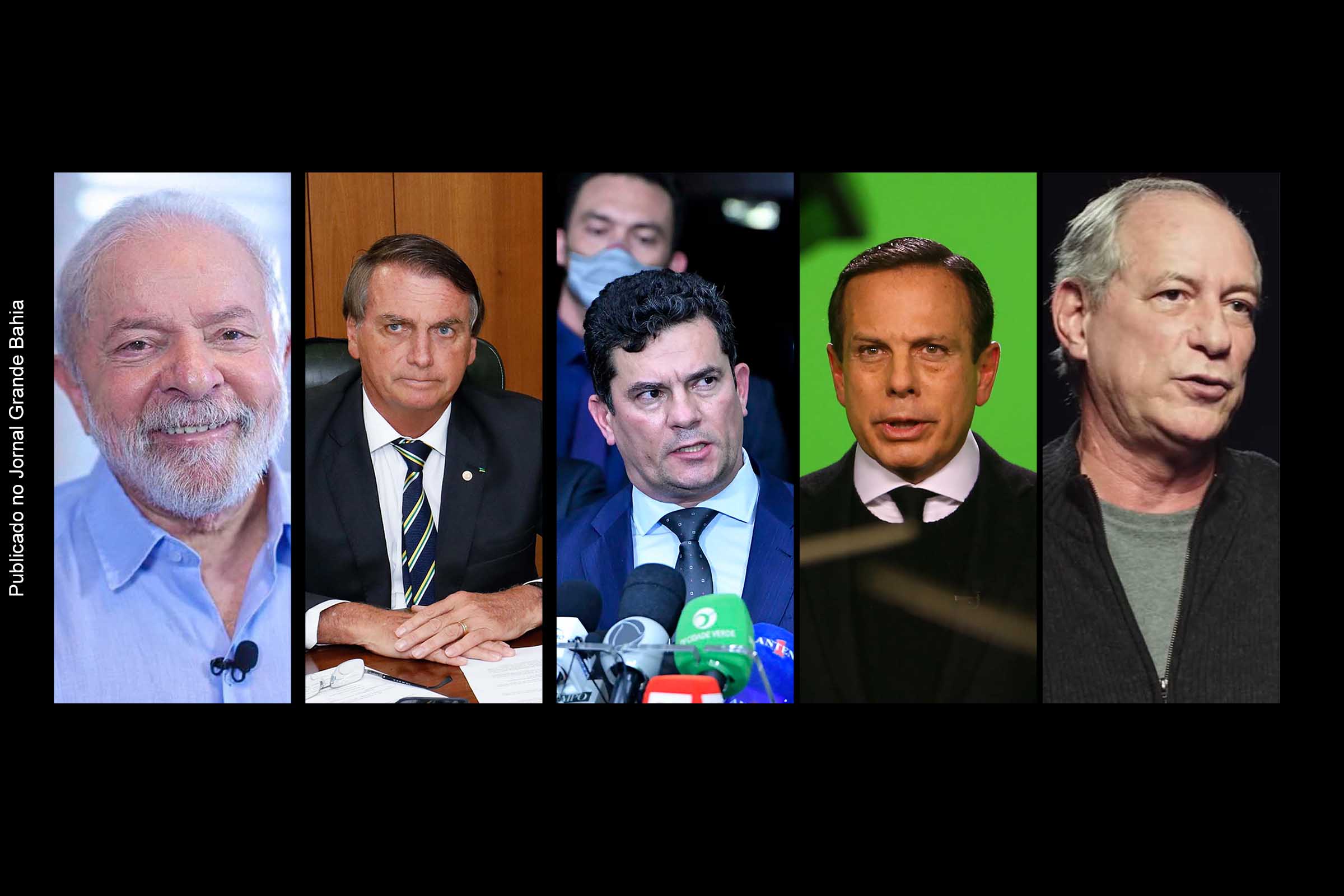 Lula (PT), Jair Bolsonaro (PL), Sérgio Moro (UB), João Dória (PSDB) e Ciro Gomes (PDT) são políticos protagonistas das Eleições 2022.