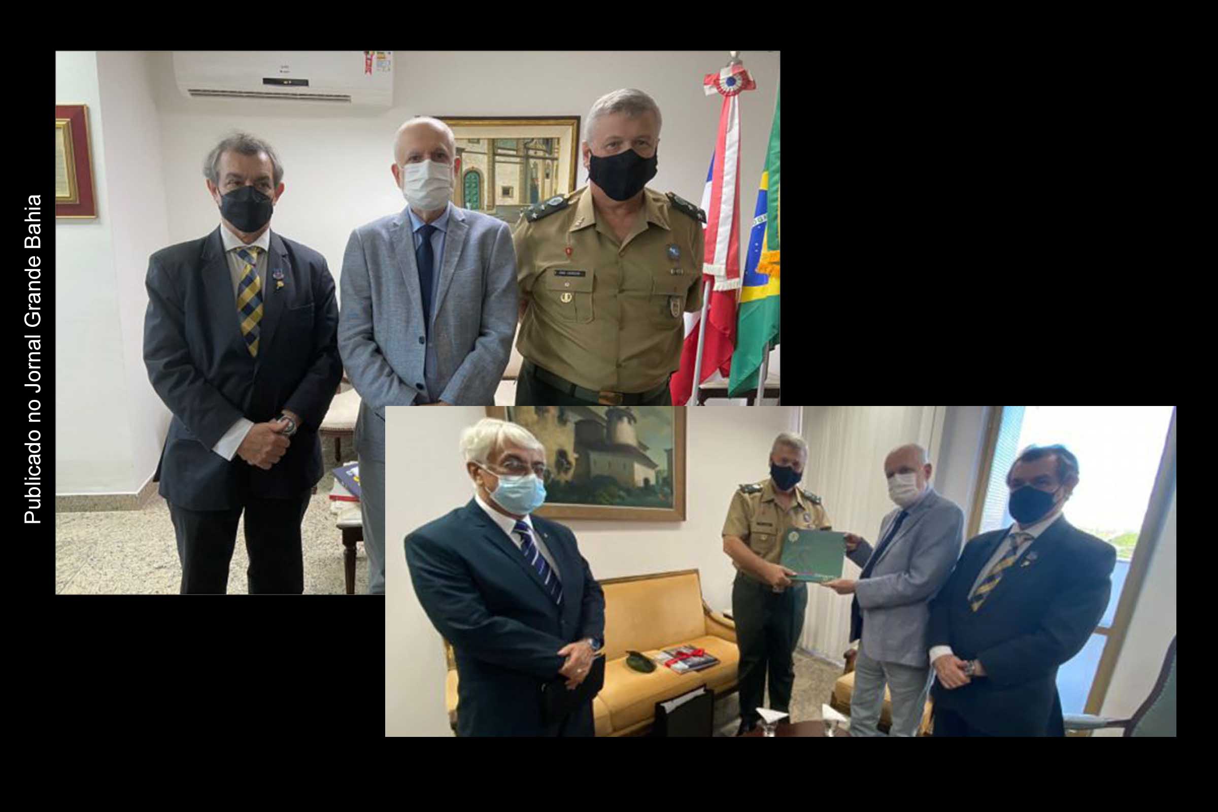 Os desembargadores Baltazar Miranda Saraiva e Nilson Castelo Branco receberam visita institucional do general Guedon, comandante da Região Marechal Cantuária.