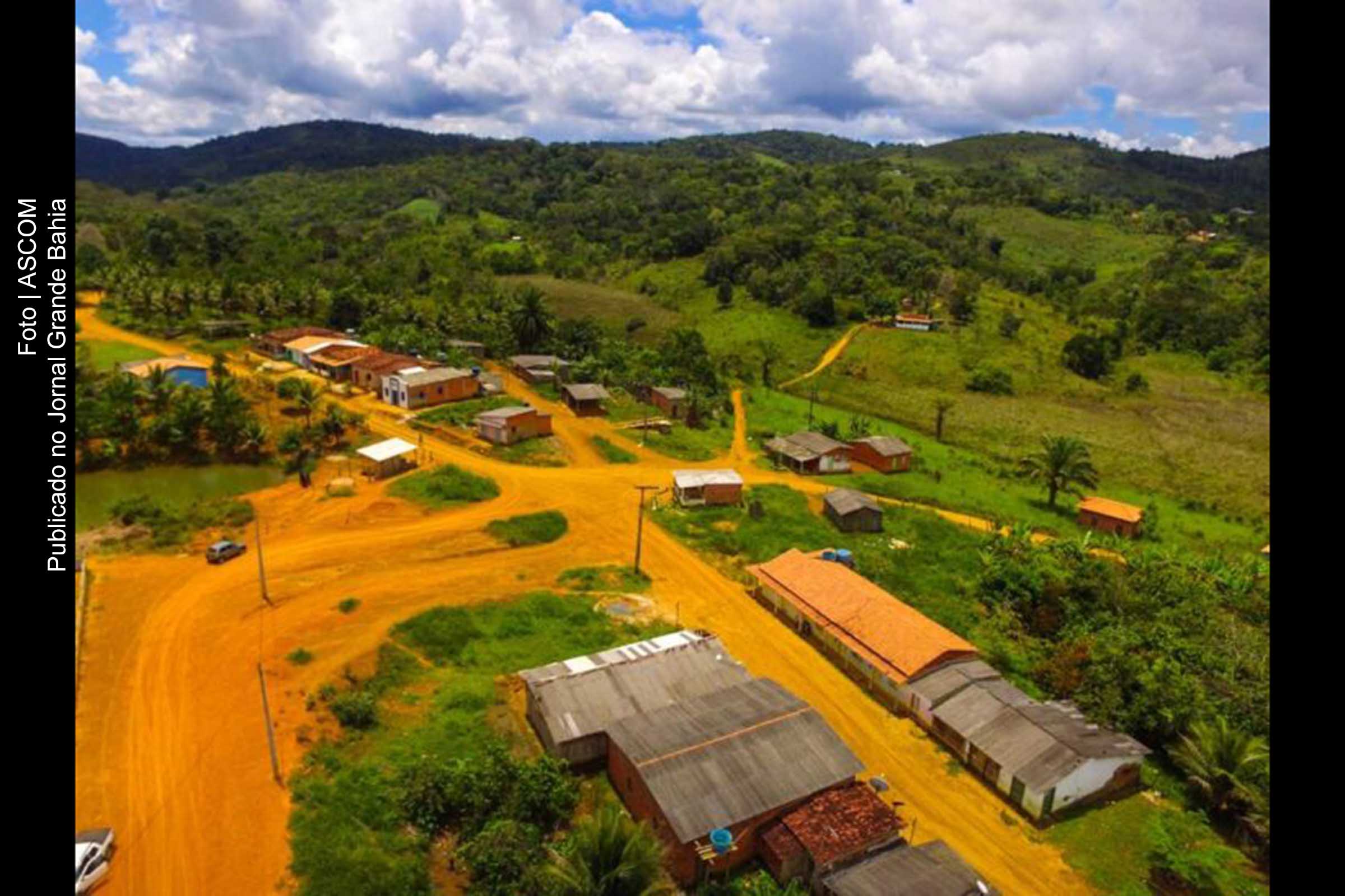 Vista aérea parcial do Quilombo Empata Viagem, situado na península de Maraú, no Sul da Bahia.