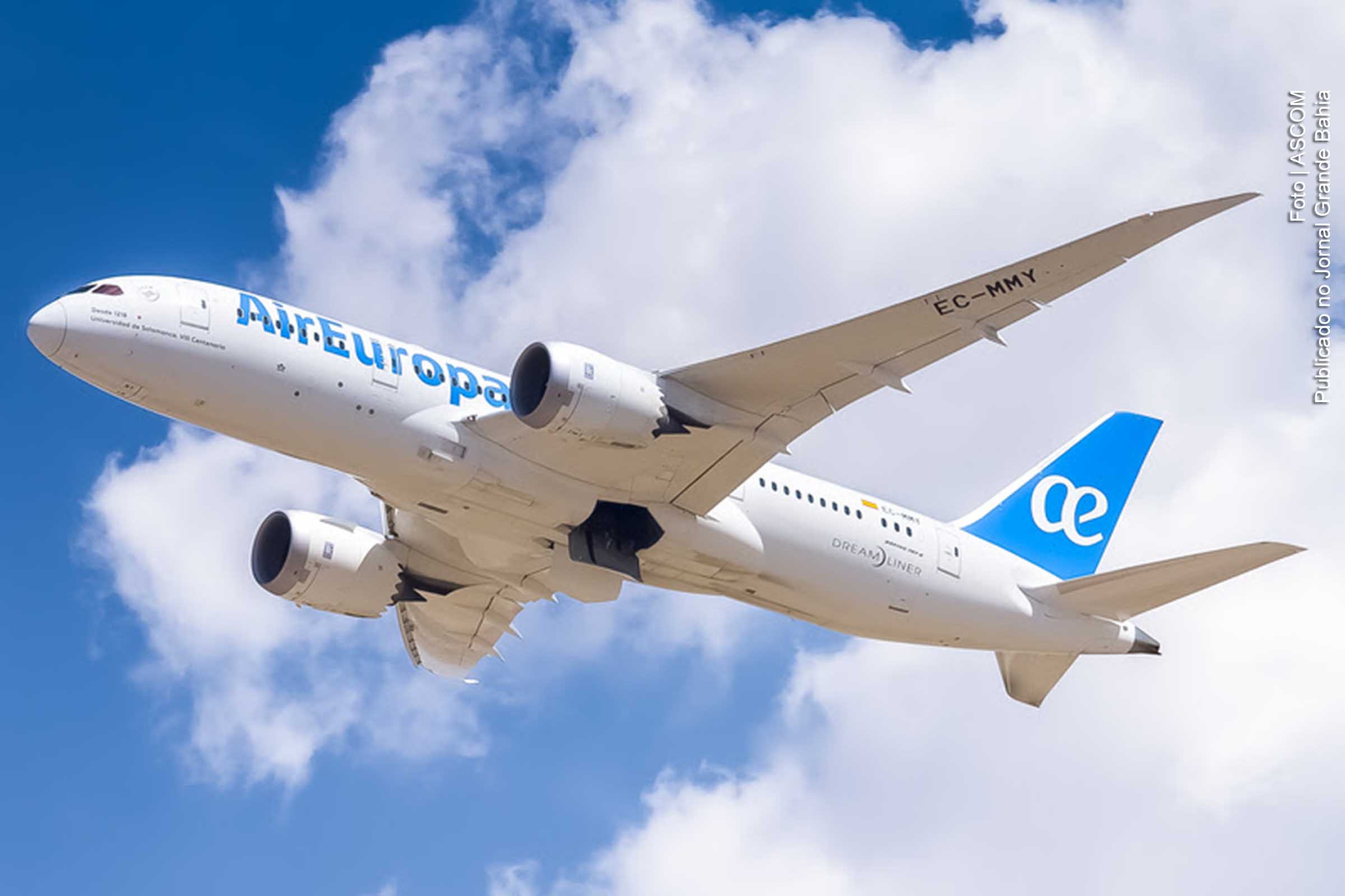 Boeing 787 Dreamliner será usado pela Air Europa na rota de Salvador a Madri.