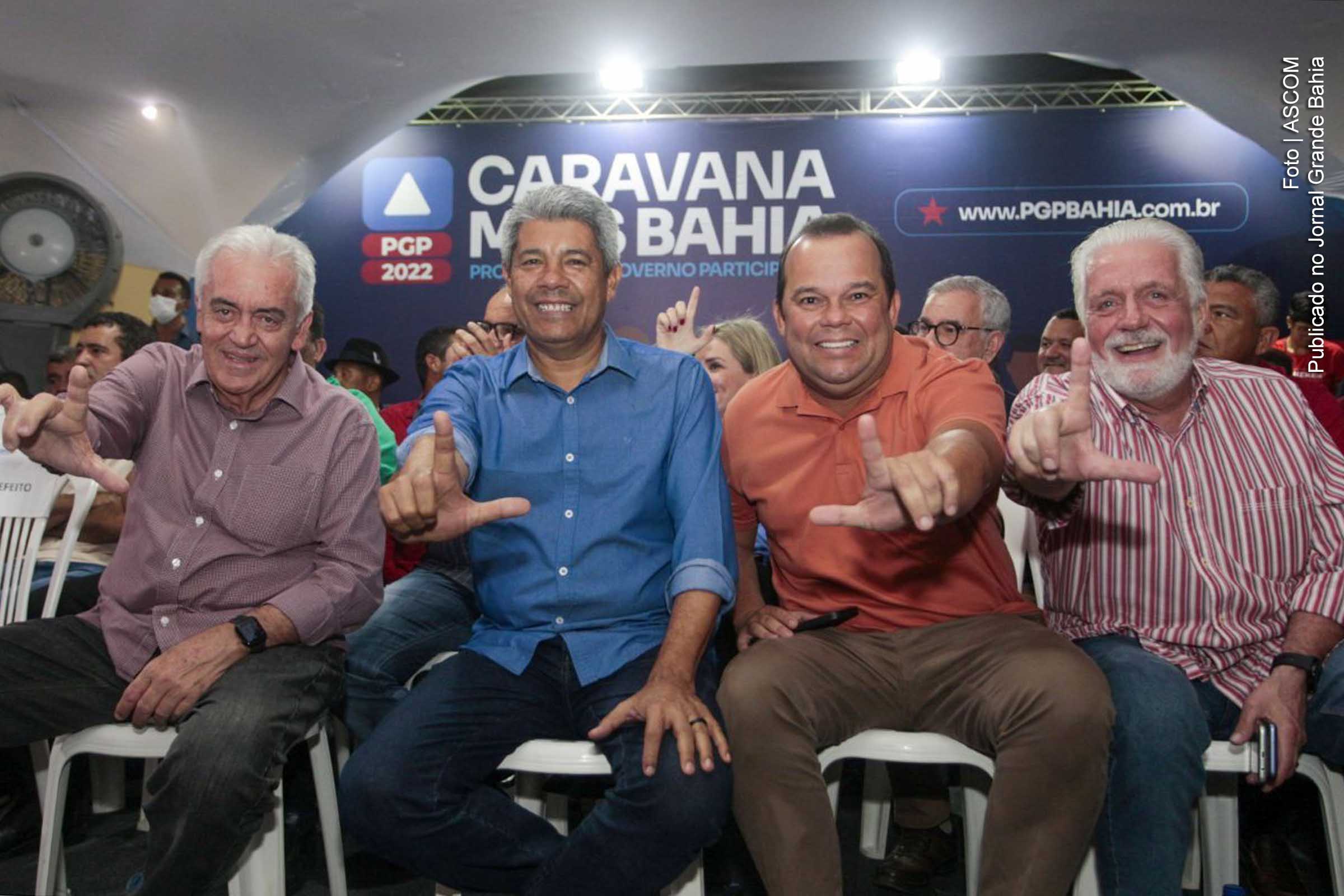 Otto Alencar, Jerônimo Rodrigues, Geraldo Junior e Jaques Wagner em Macaúbas.