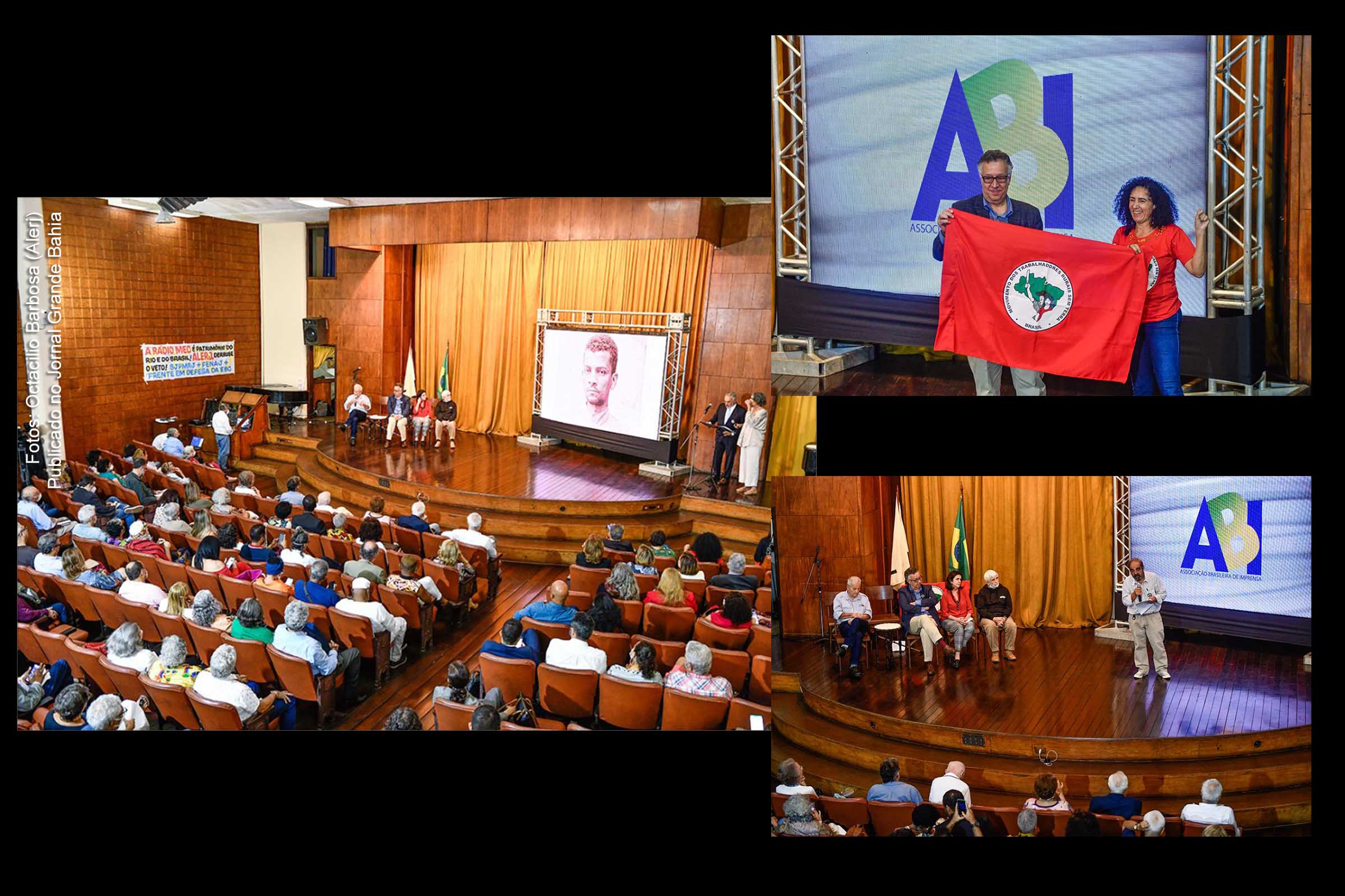 Solenidade de posse da Diretoria Executiva, Conselho Consultivo, Conselho Fiscal e um terço do Conselho Deliberativo da Associação Brasileira de Imprensa sob a presidência do jornalista Octávio Costa.