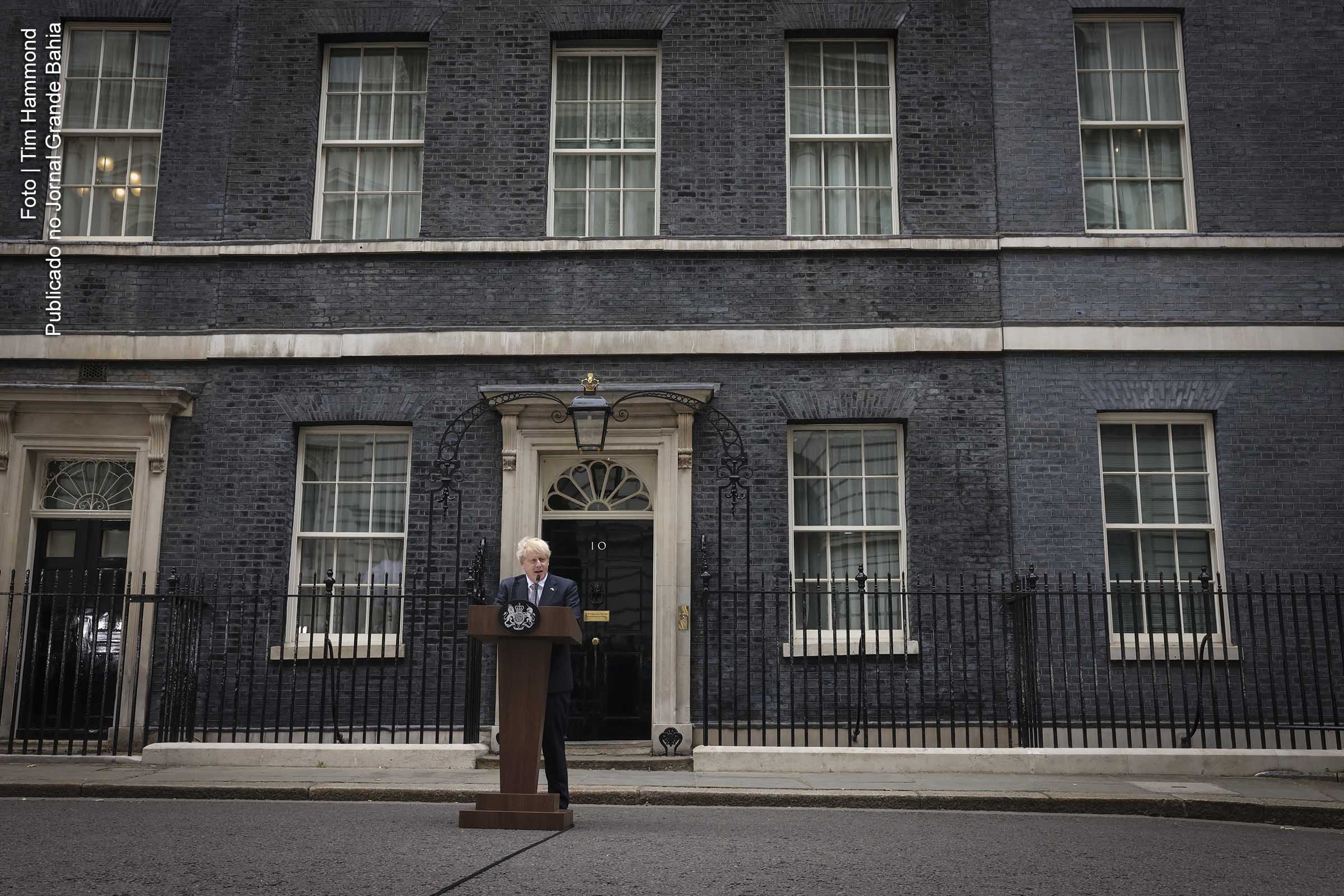 Boris Johnson, primeiro-ministro britânico, discursa em Downing Street, Londres, Reino Unido.