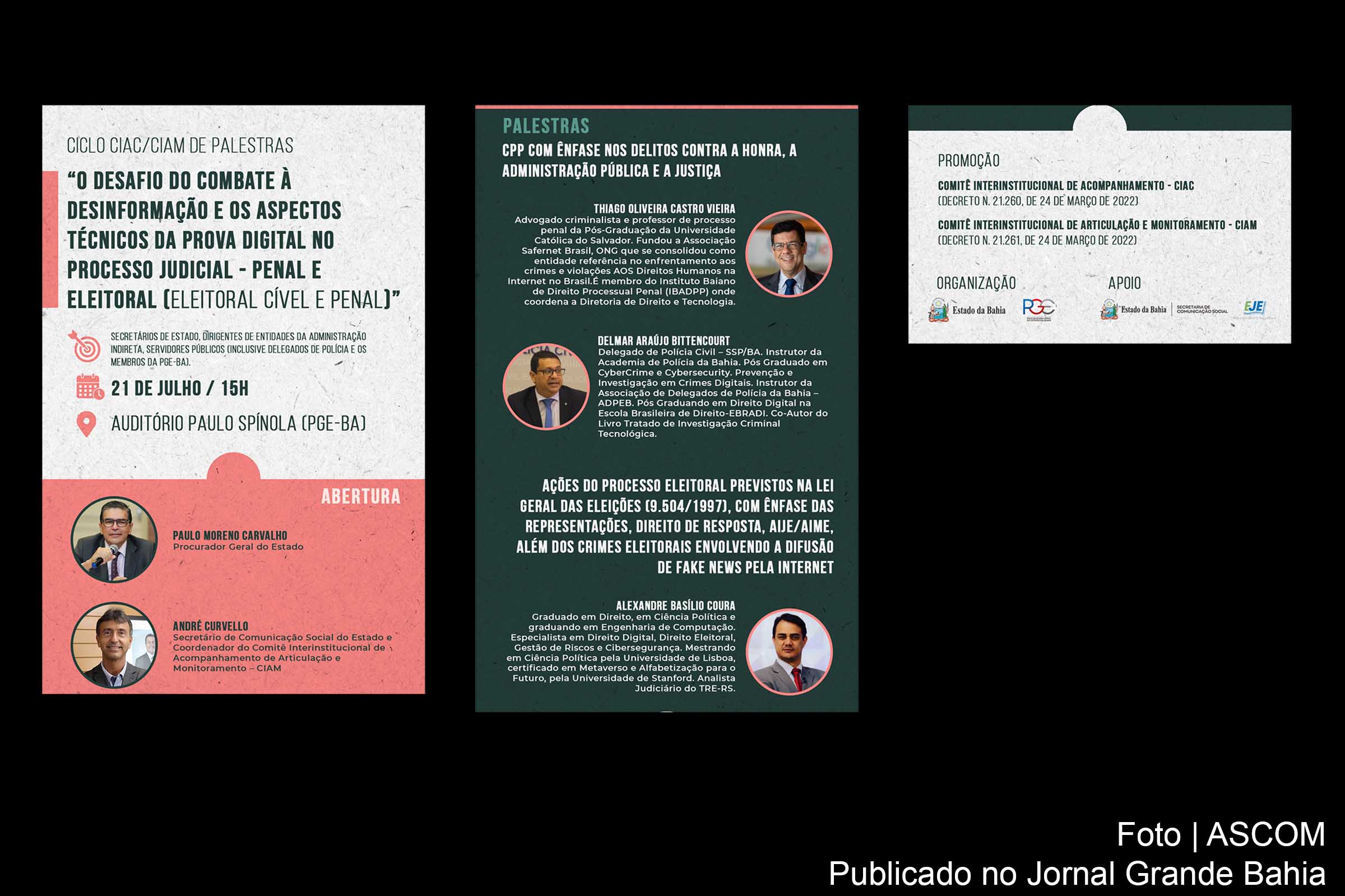 CIAC e CIAM promovem palestra sobre desafio do combate à desinformação e prova digital no processo judicial.