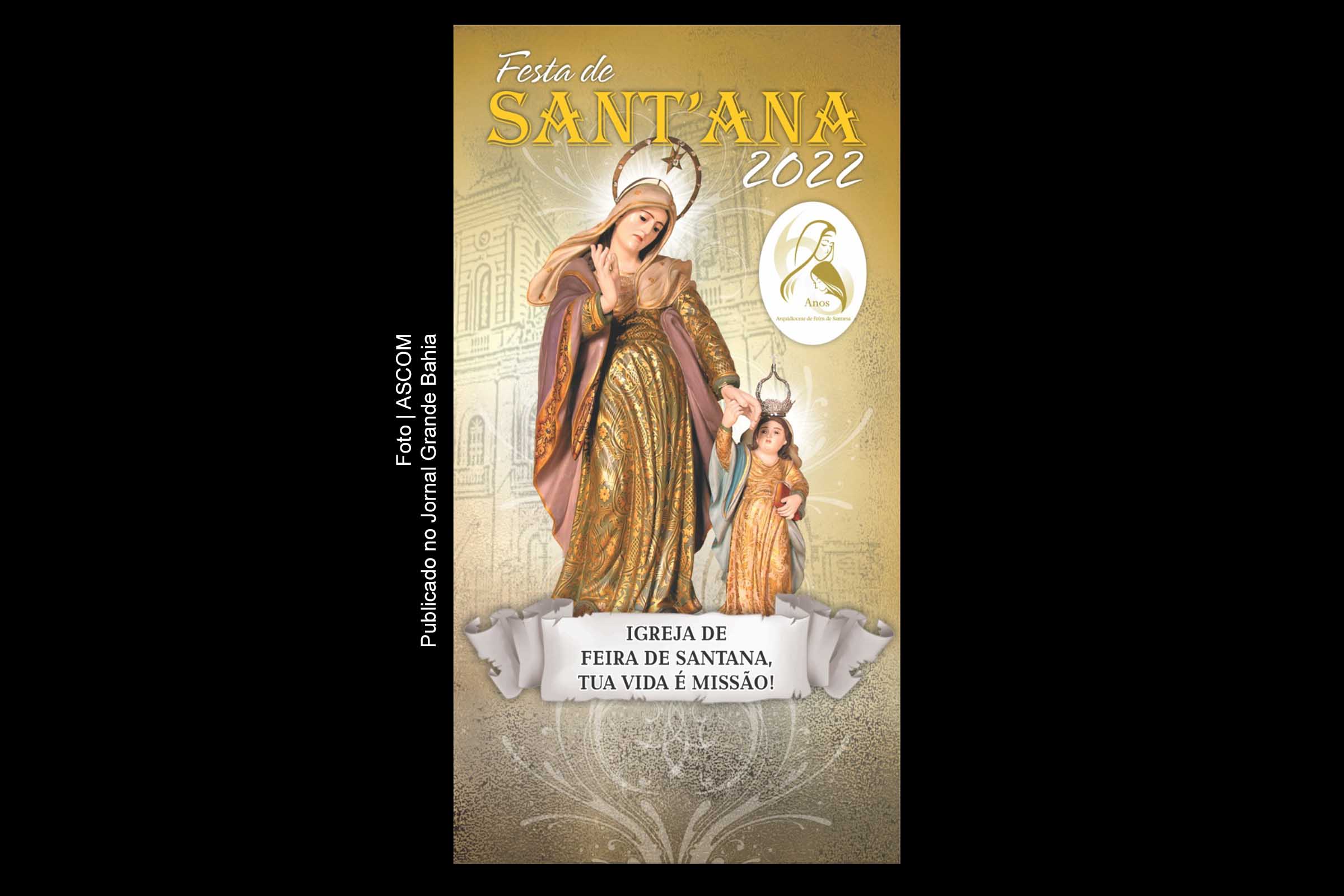 Cartaz anuncia programação 2022 da Festa de Sant’Ana.