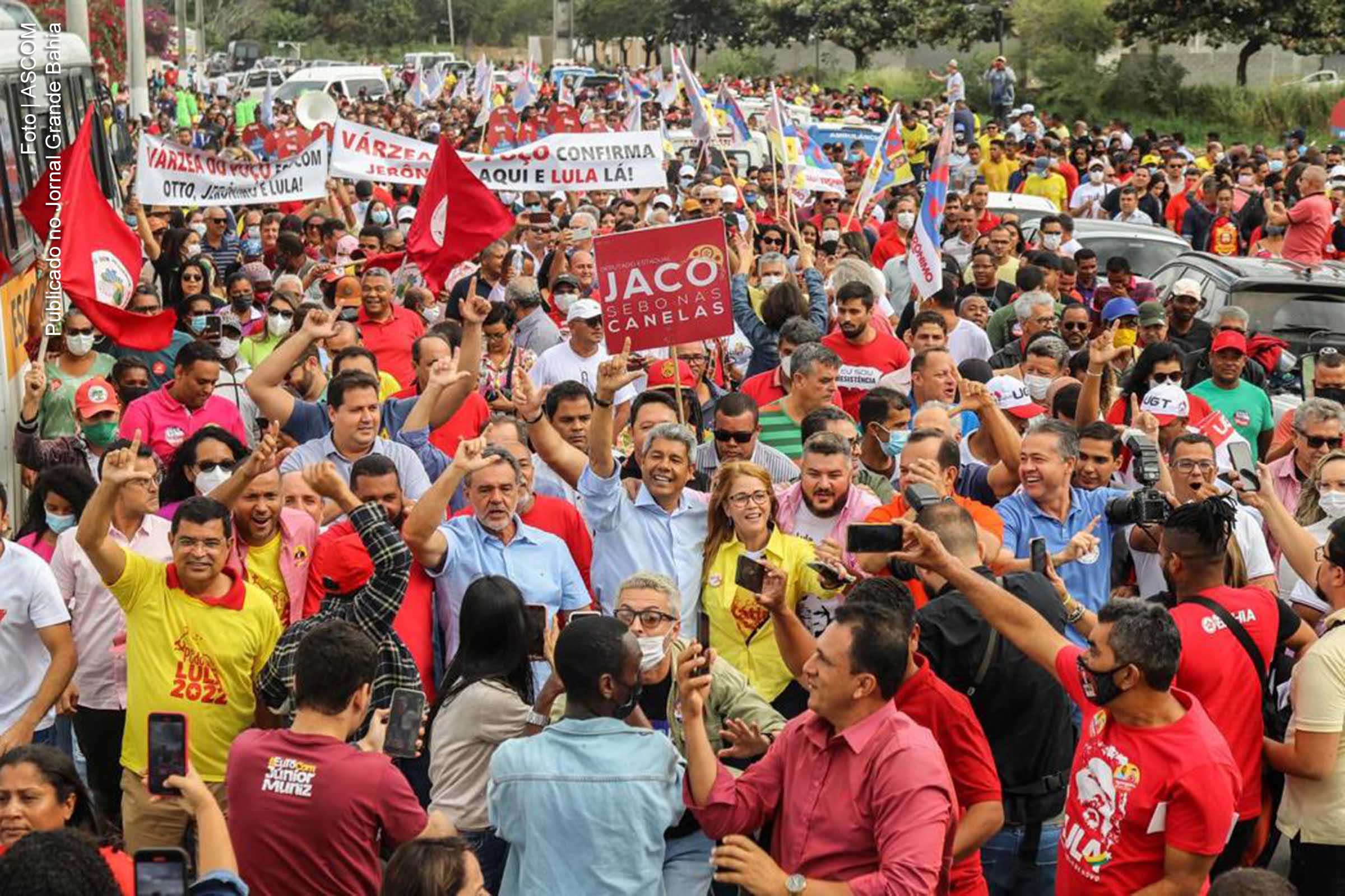 Rui Costa, Jerônimo Rodrigues, Otto Alencar e Geraldo Junior participam de ato de pré-campanha eleitoral em Jacobina.