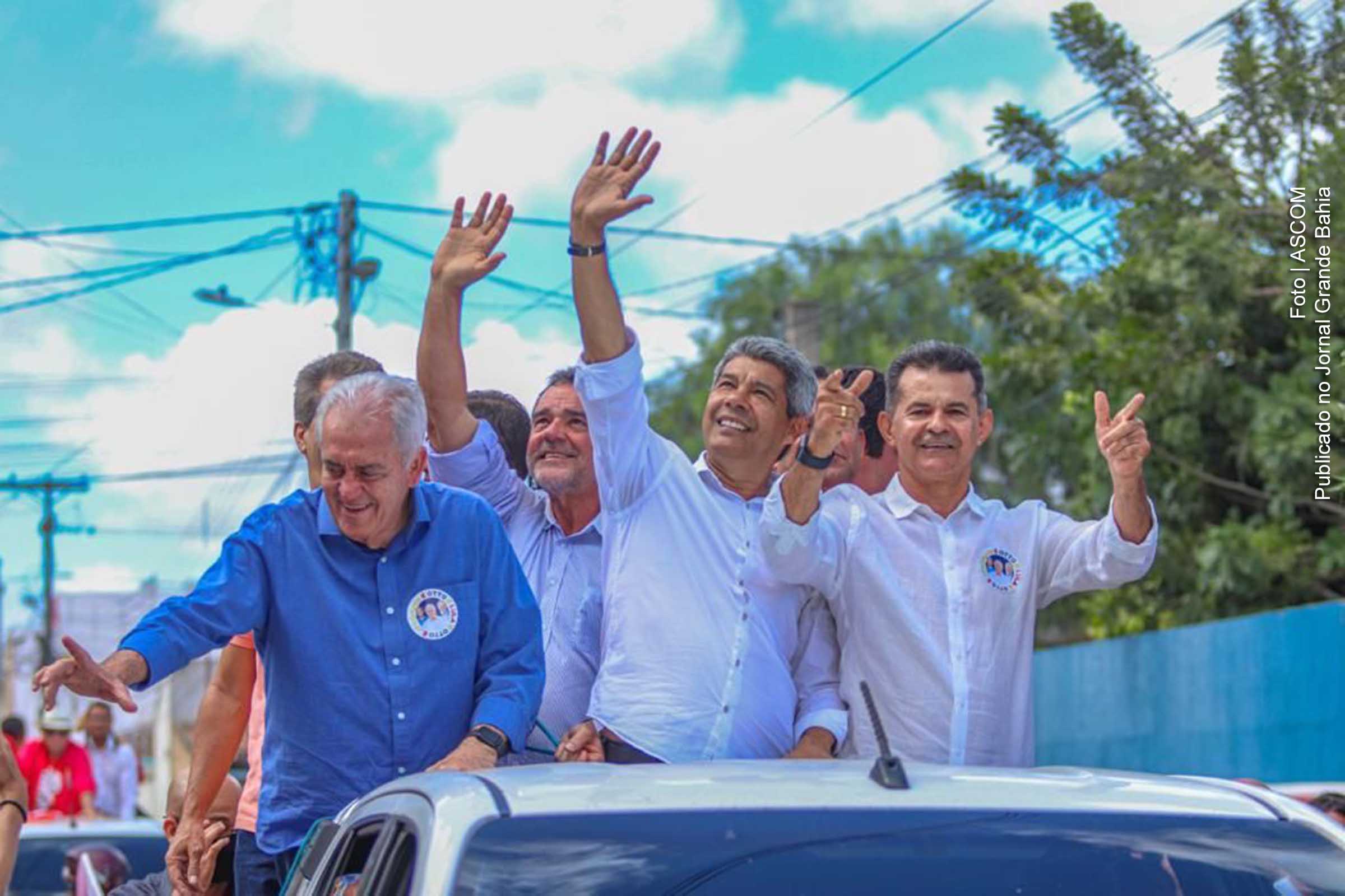 Senador Otto Alencar e Jerônimo Rodrigues em ato de pré-campanha na cidade de Capim de Grosso.
