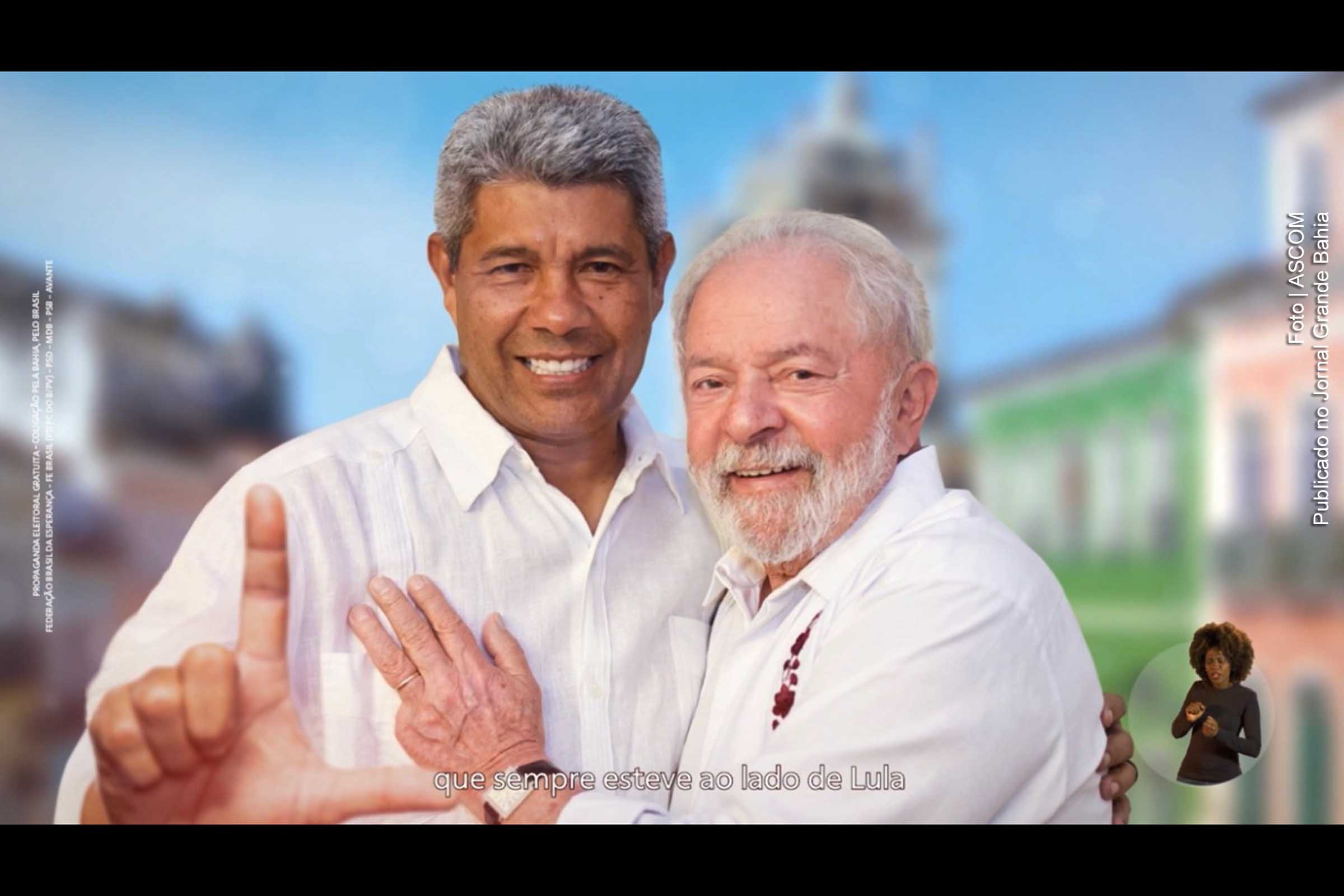 Lula, Jaques Wagner e Rui Costa apresentam Jerônimo Rodrigues no programa eleitoral. “Nome novo foi decisivo para sua escolha”, diz senador Jaques Wagner (PT).