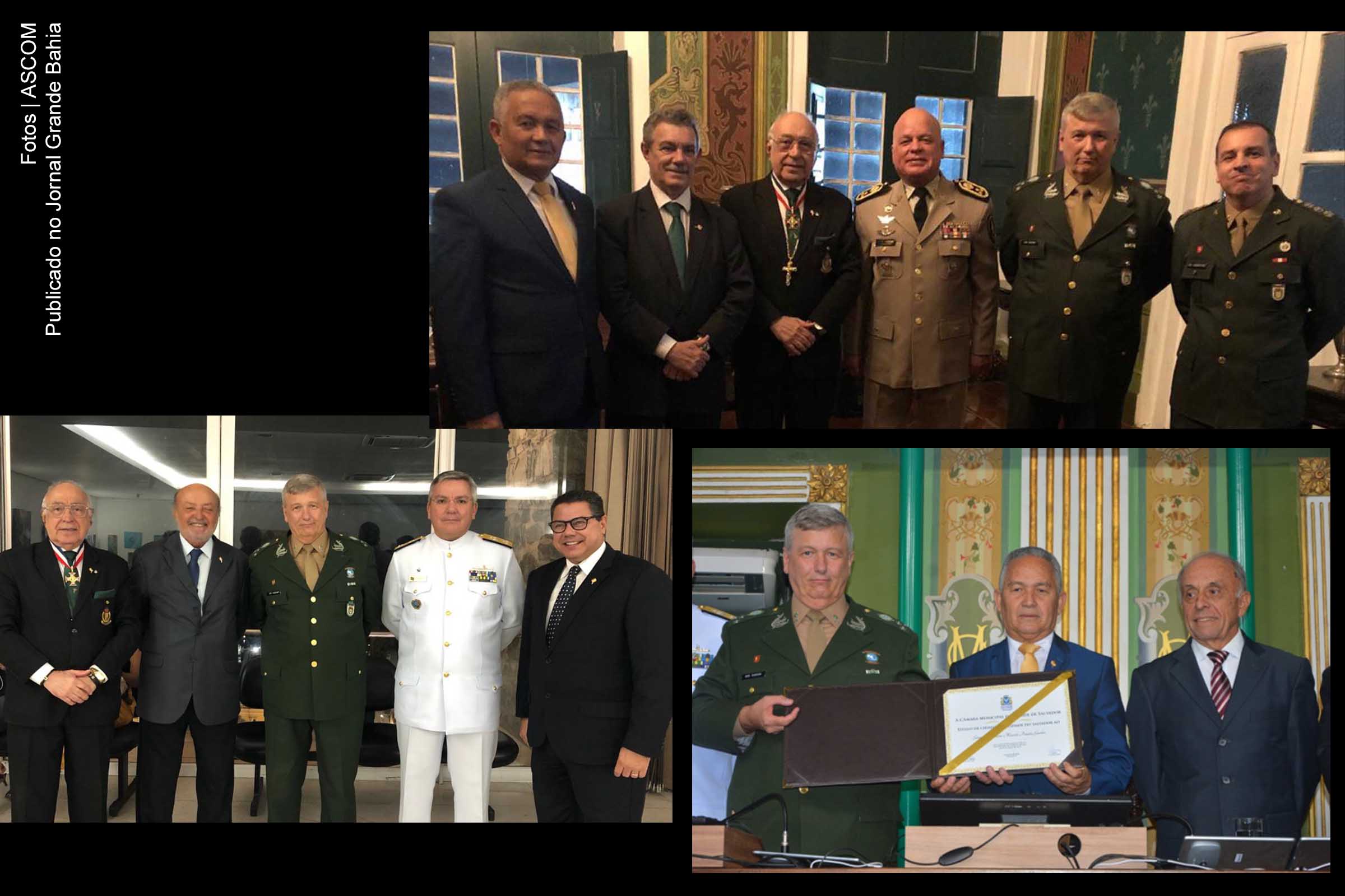 Personalidades prestigiam outorga do título de Cidadão de Salvador ao general Marcelo Guedon.
