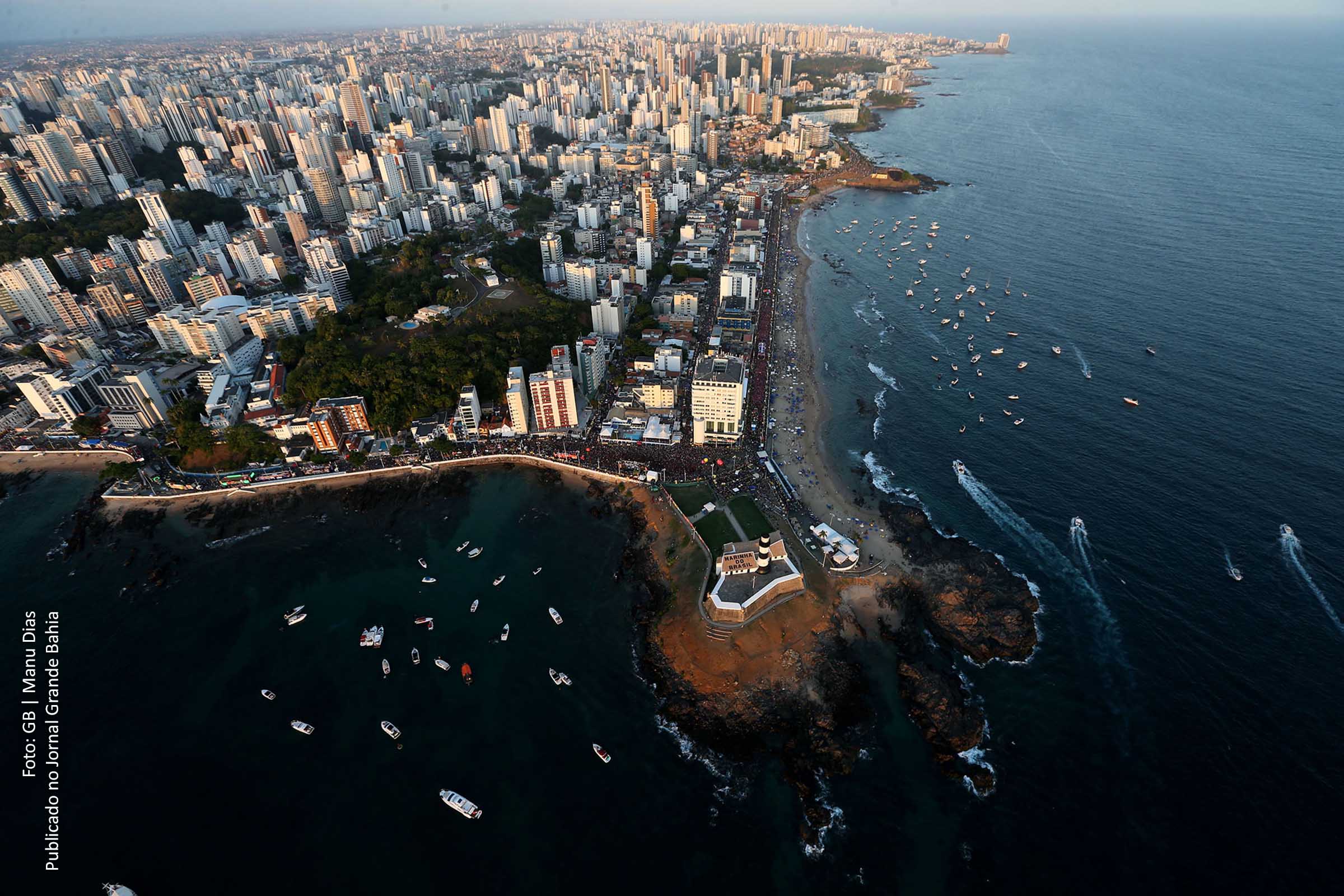 Vista aérea do Circuito Barra do Carnaval de Salvador.