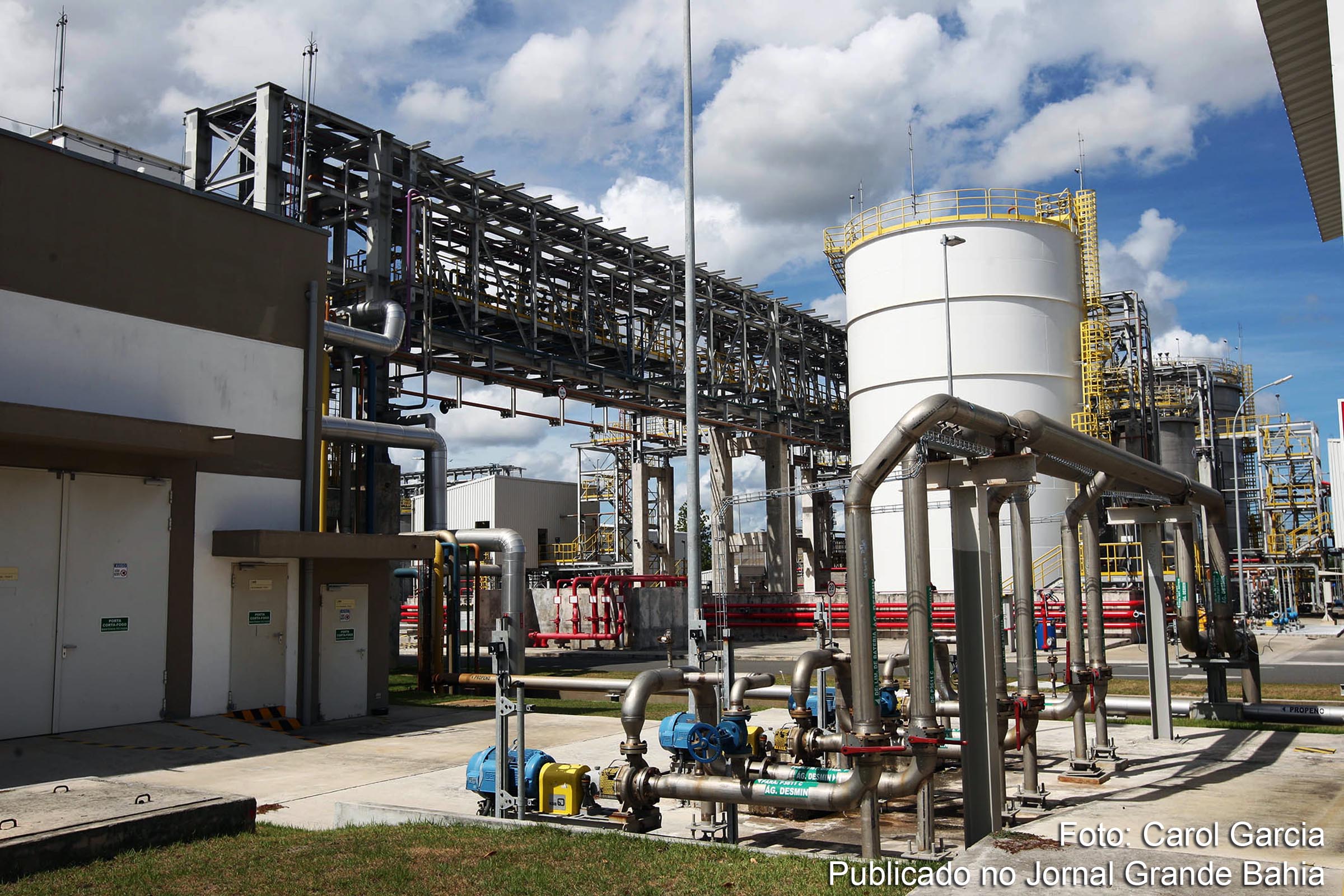 Vista das instalações da unidade industrial da BASF em Camaçari.