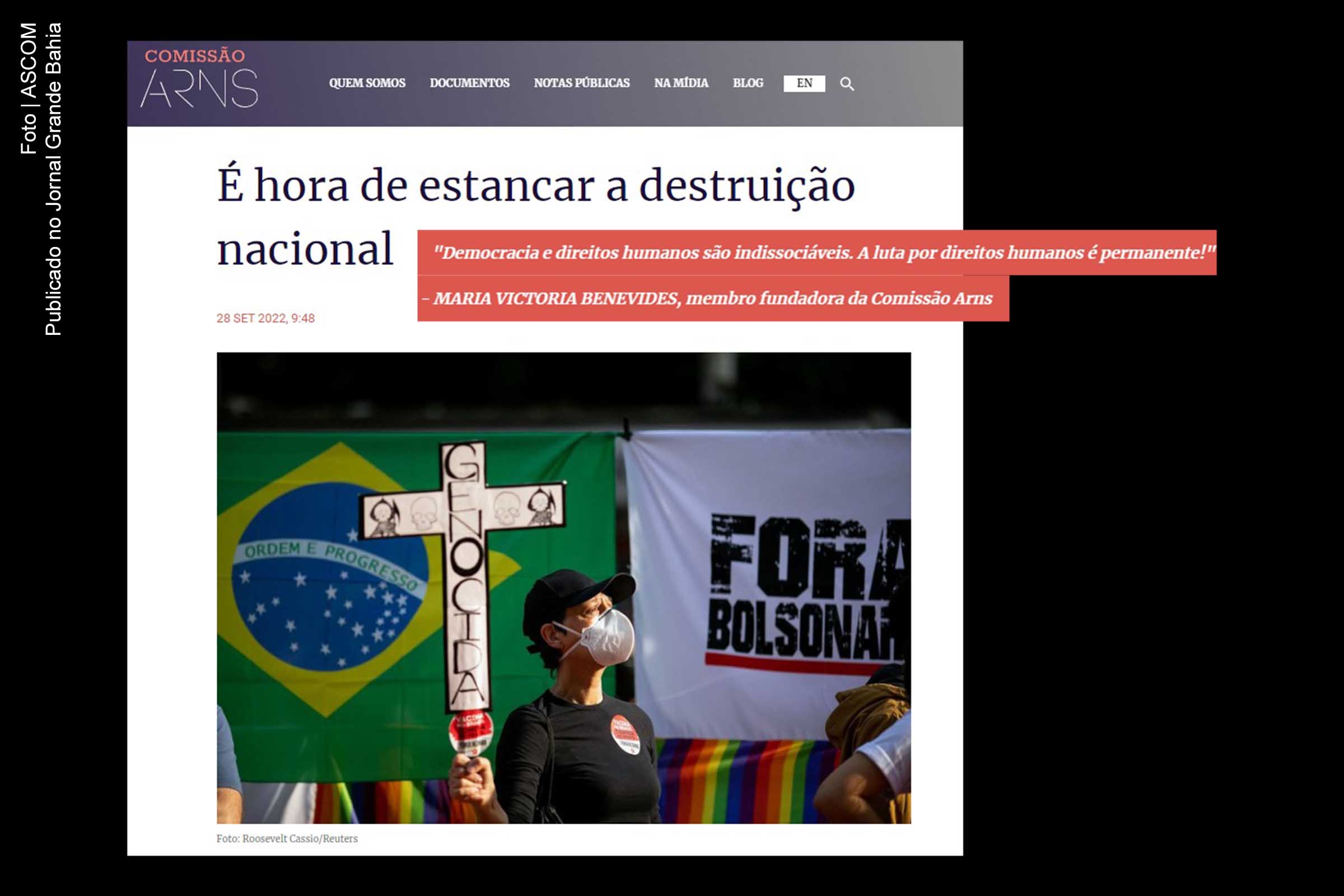 Apartidária, Comissão Arns firma posicionamento contrário à reeleição de Jair Bolsonaro diante da “gravidade do momento”. Documento afirma que o Brasil “não pode continuar a ser degradado pela sanha autoritária” do atual presidente.