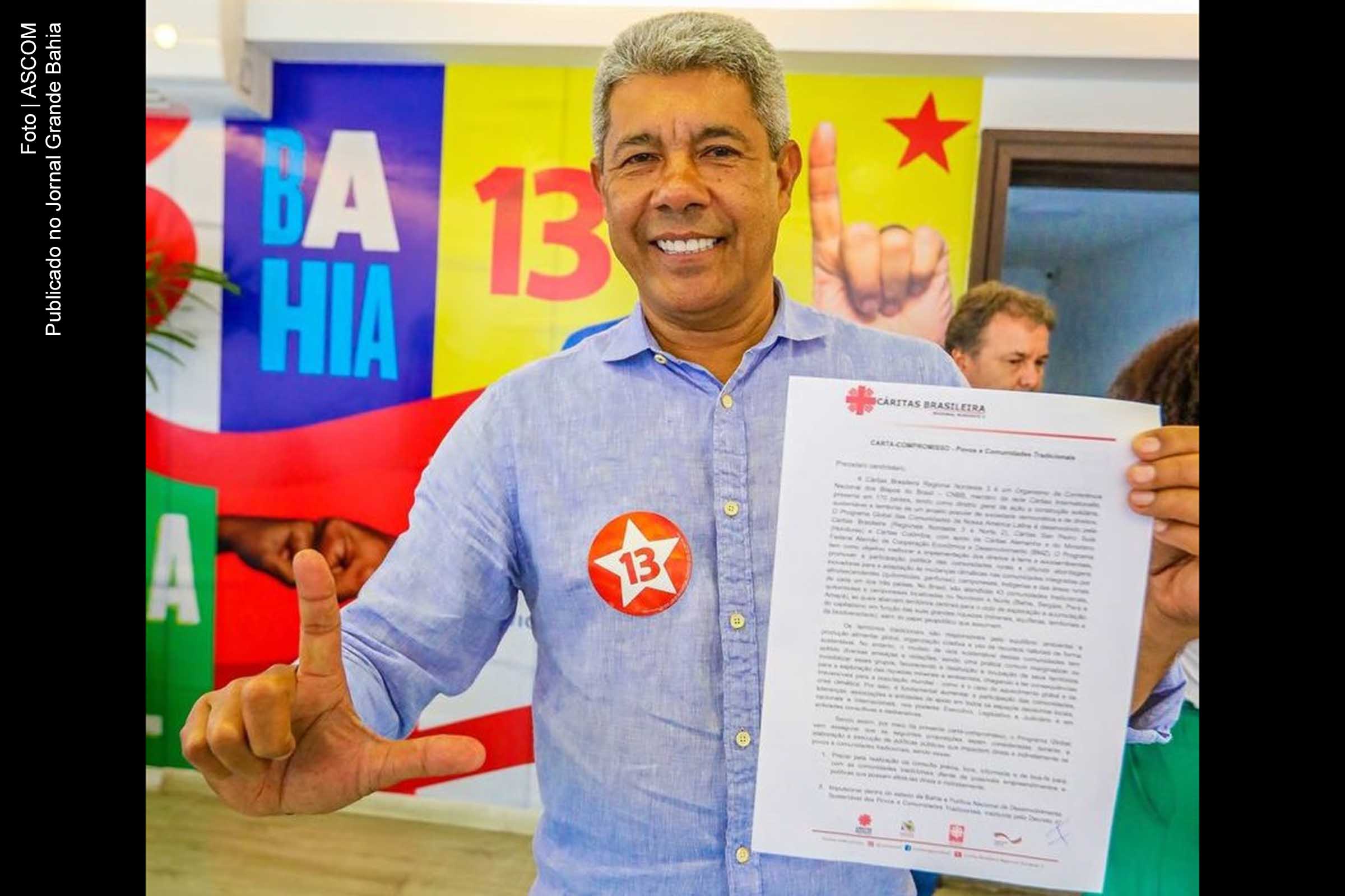 Jerônimo Rodrigues (PT), candidato ao Governo da Bahia, assina compromisso com a Cáritas Nordeste 3.