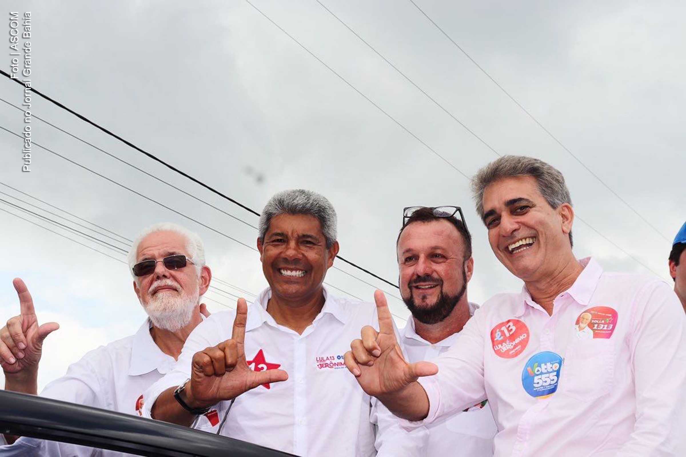 Jorge Solla, Jerônimo Rodrigues e Robinson Almeida promovem ato de campanha no Recôncavo da Bahia. Parlamentar prevê vitória de petistas na Bahia e no Brasil.