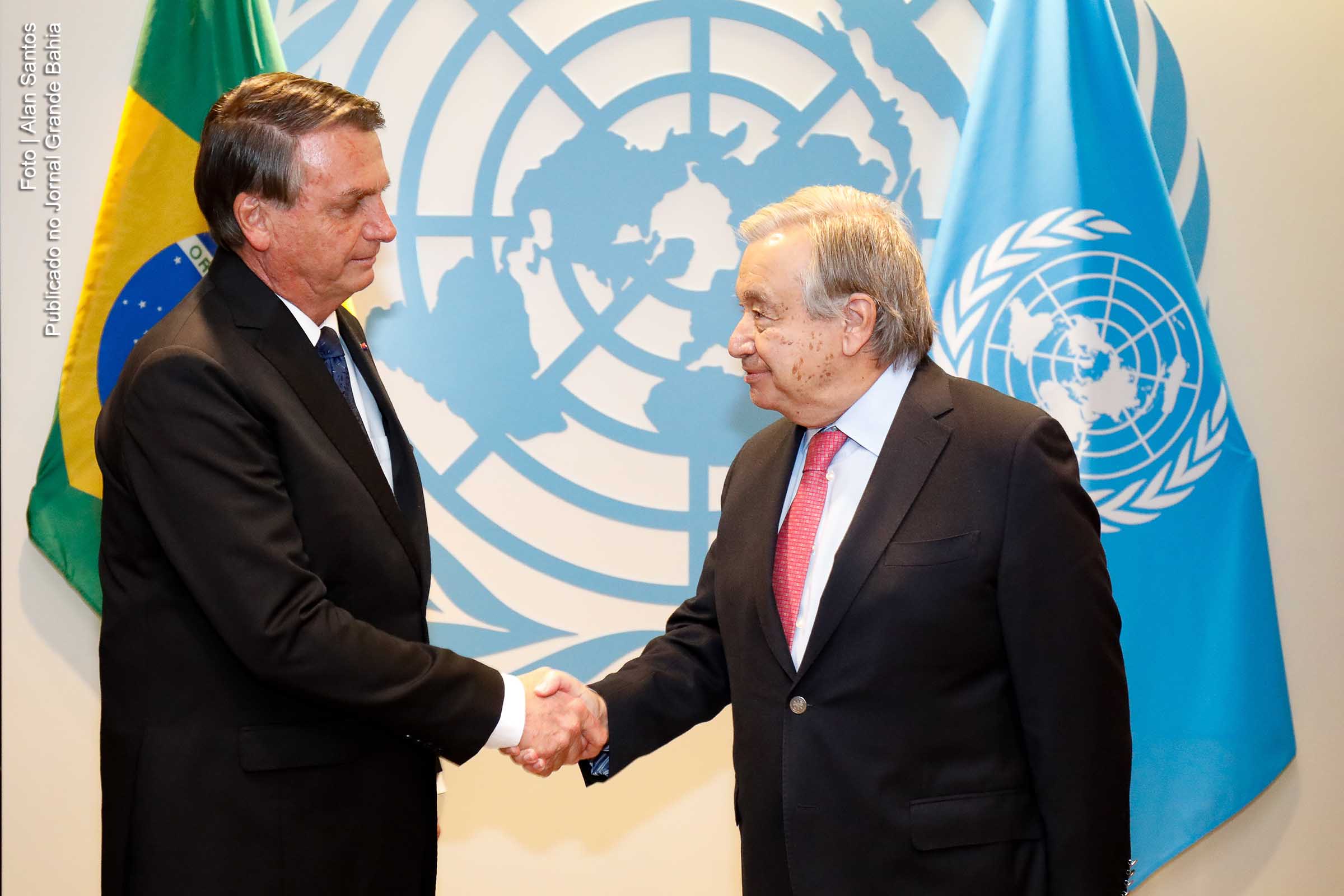 Presidente Jair Bolsonaro e Antonio Guterres, secretário-geral da ONU.