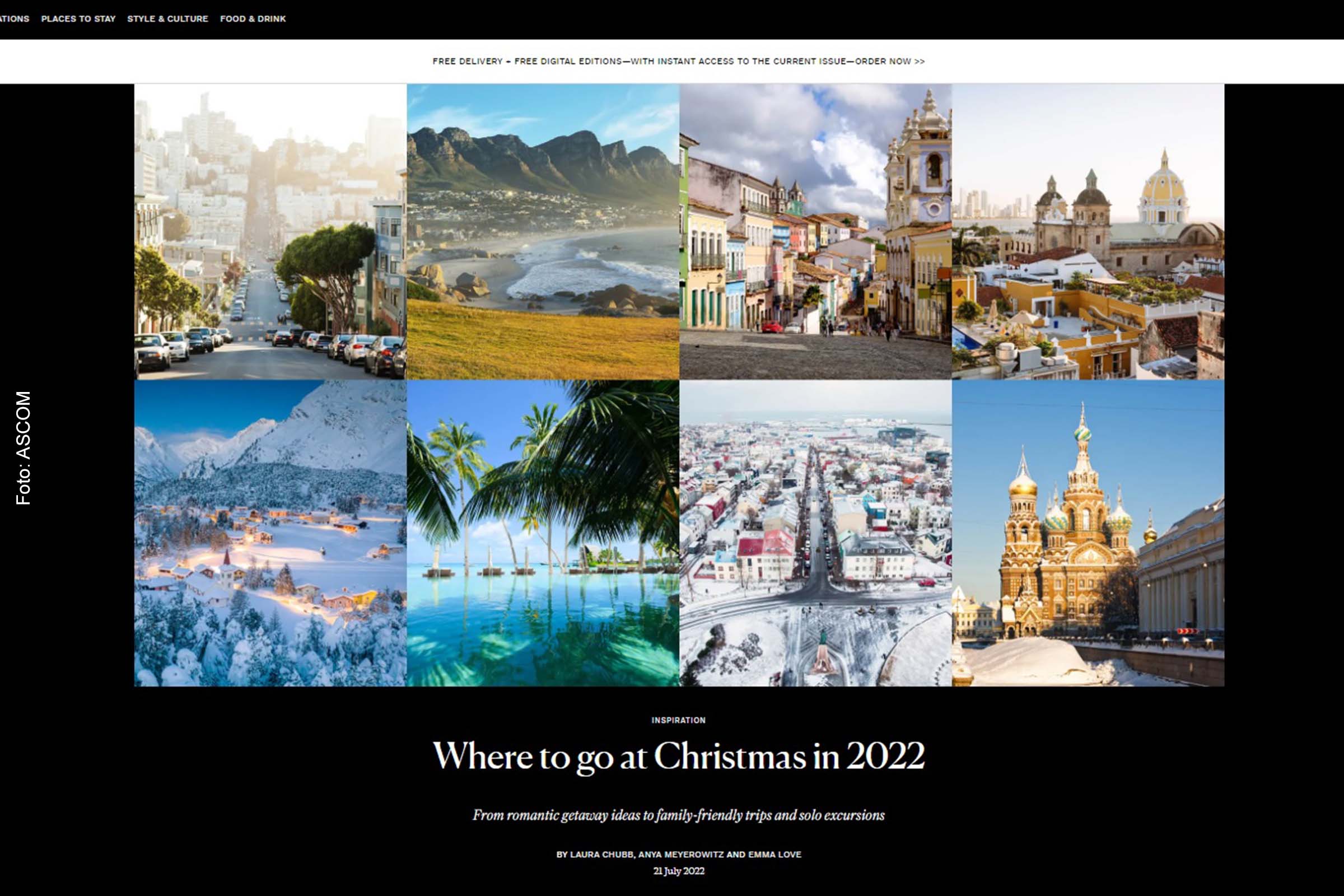 Revista internacional cita Salvador como um dos melhores destinos para o Natal