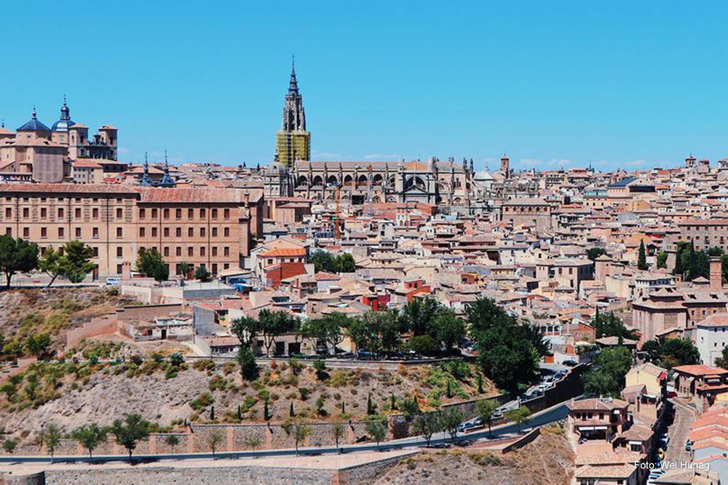 Vista panorâmica da cidade de Toledo, na Espanha, que enfrentou uma intensa onda de calor.