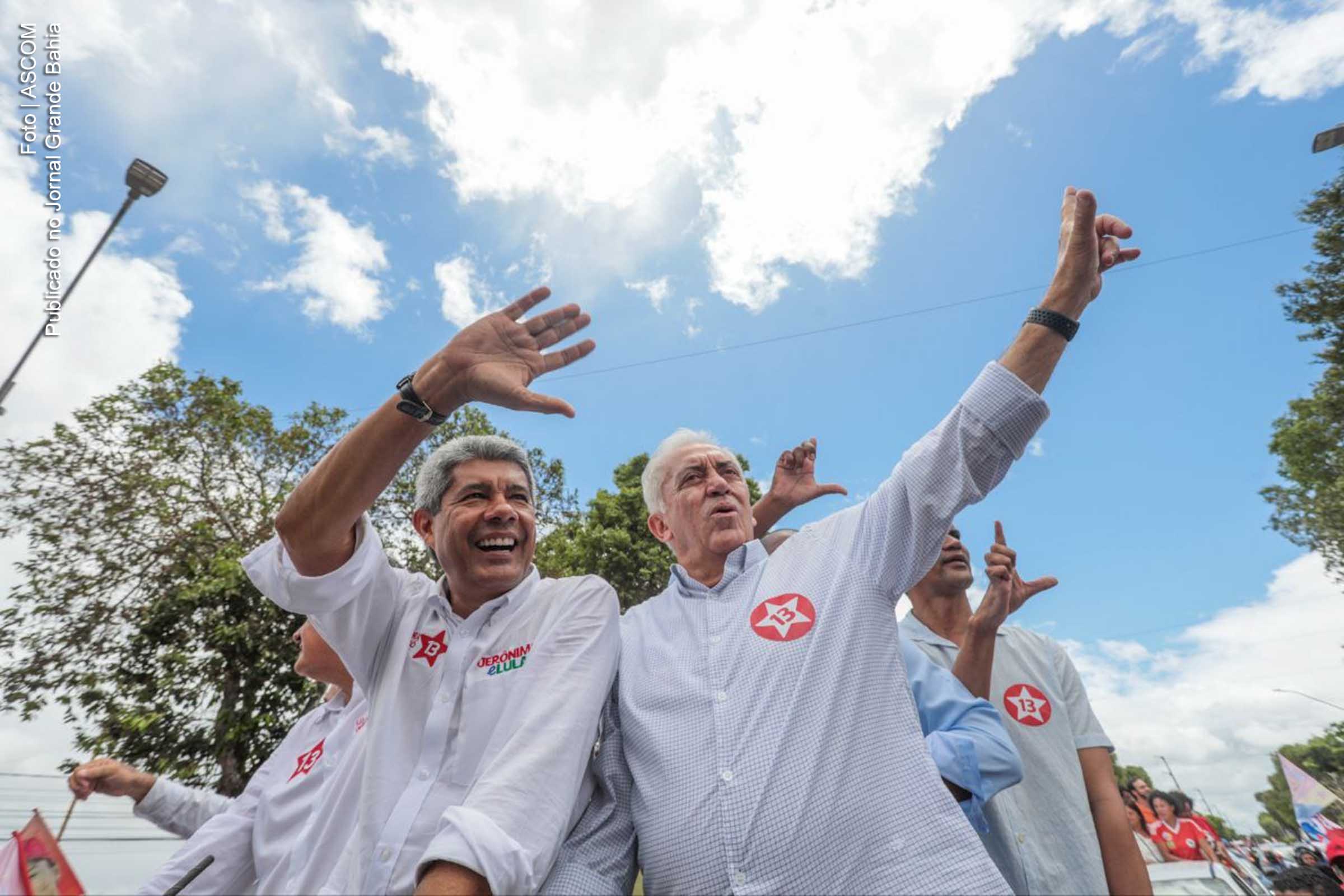 Jerônimo Rodrigues (PT) e o senador Otto Alencar (PSD) em ato de campanha.