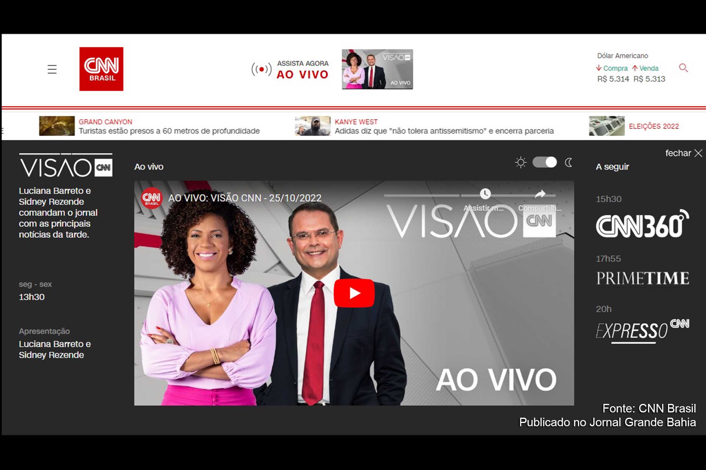 CNN Brasil Chega ao Prime Video como primeiro canal de notícias ao vivo do serviço de streaming no País. Membros Prime poderão acompanhar a cobertura eleitoral do canal a partir desta semana, além de outros programas.