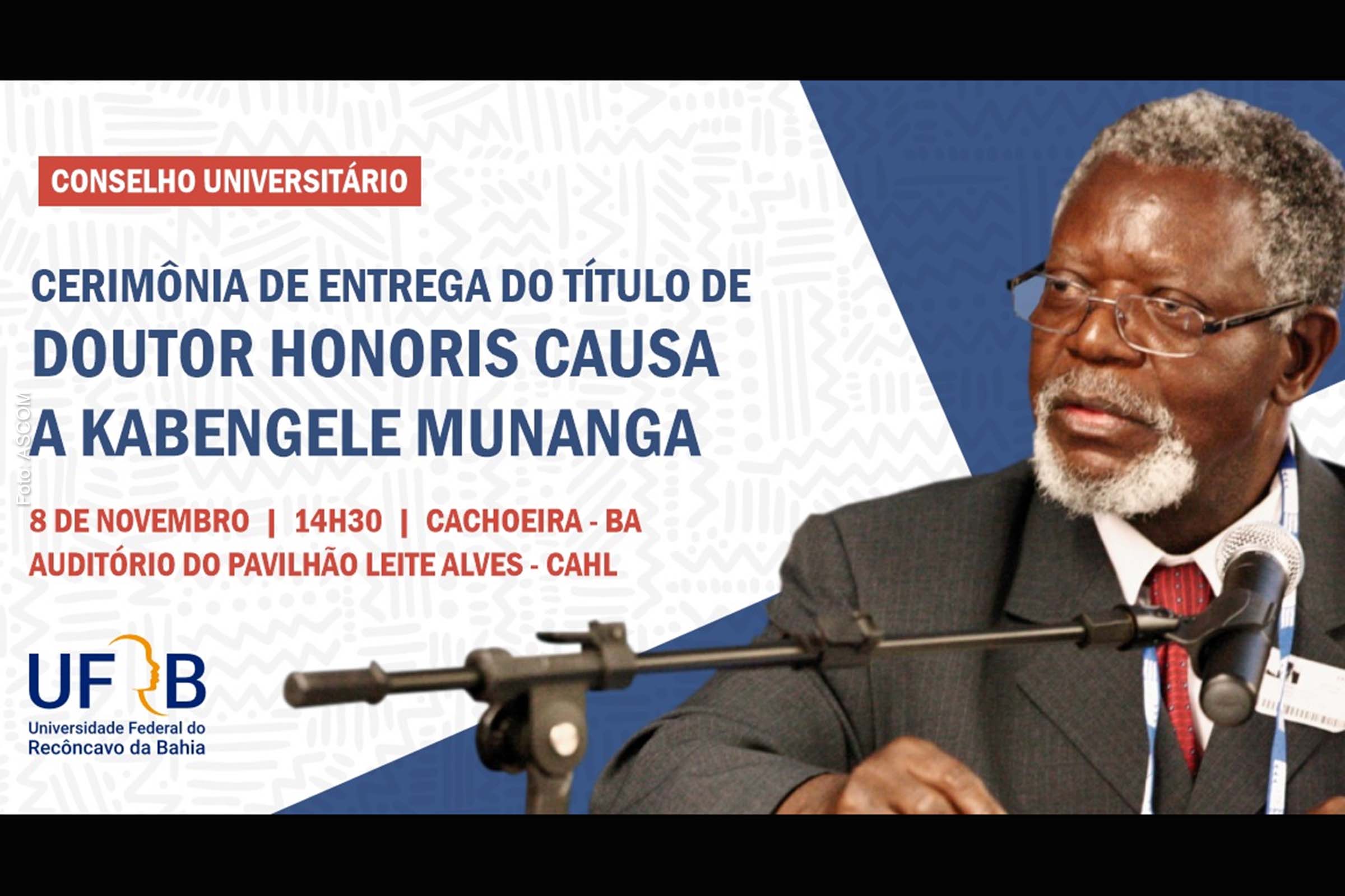 Card anuncia entrega do título de Doutor Honoris Causa a Kabengele Munanga.