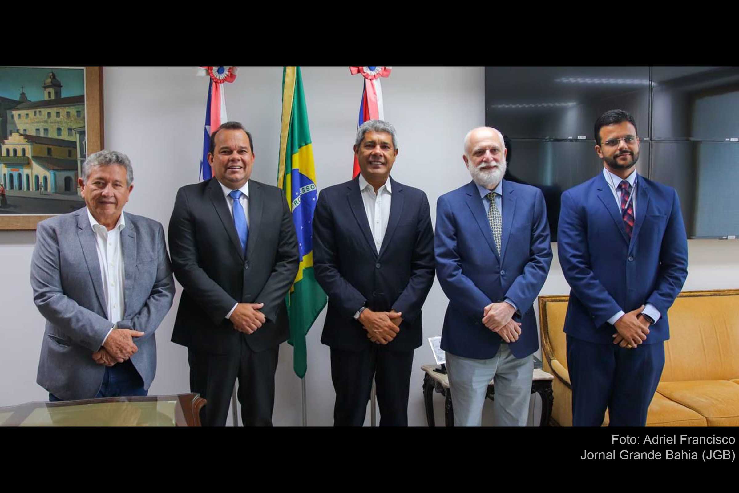 Desembargador Nilson Castelo Branco e o governador eleito Jeronimo Rodrigues, em encontro na sede do PJBA.