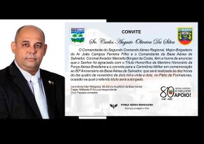Carlos Augusto está entre as personalidades homenageadas nos 80 anos de fundação da Base Aérea de Salvador. Jornalista e cientista social vai receber o título de Membro Honorário da Força Aérea Brasileira, nesta sexta-feira (04/11/2022).