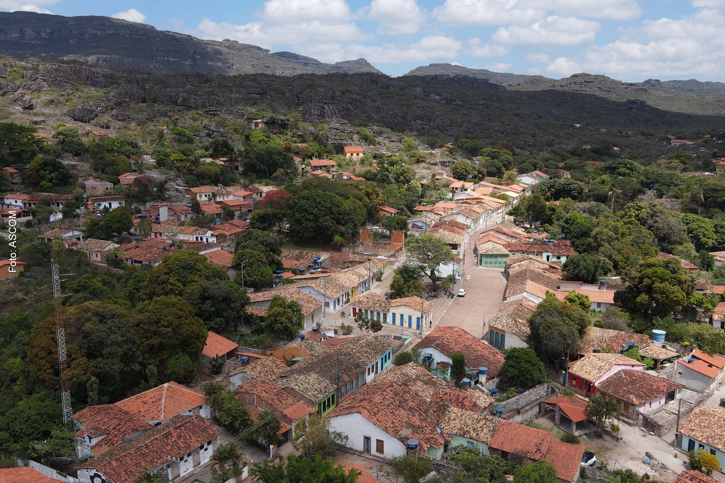 Vista aérea de Andaraí na Chapada Diamantina.
