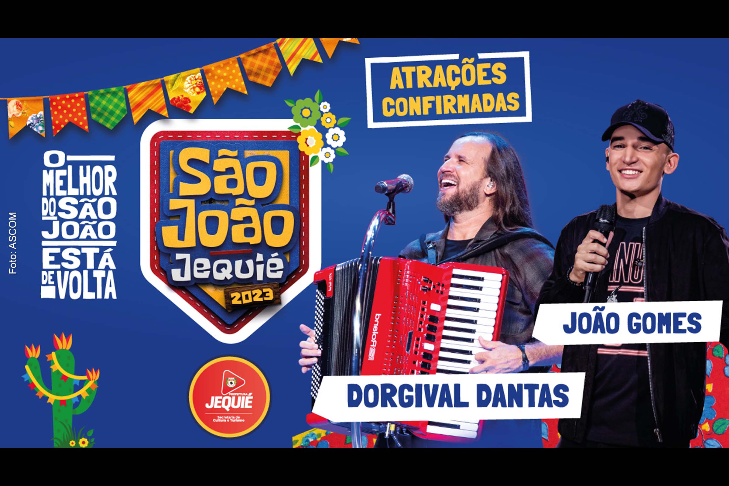 Card apresenta atrações confirmadas do São João de Jequié 2023.