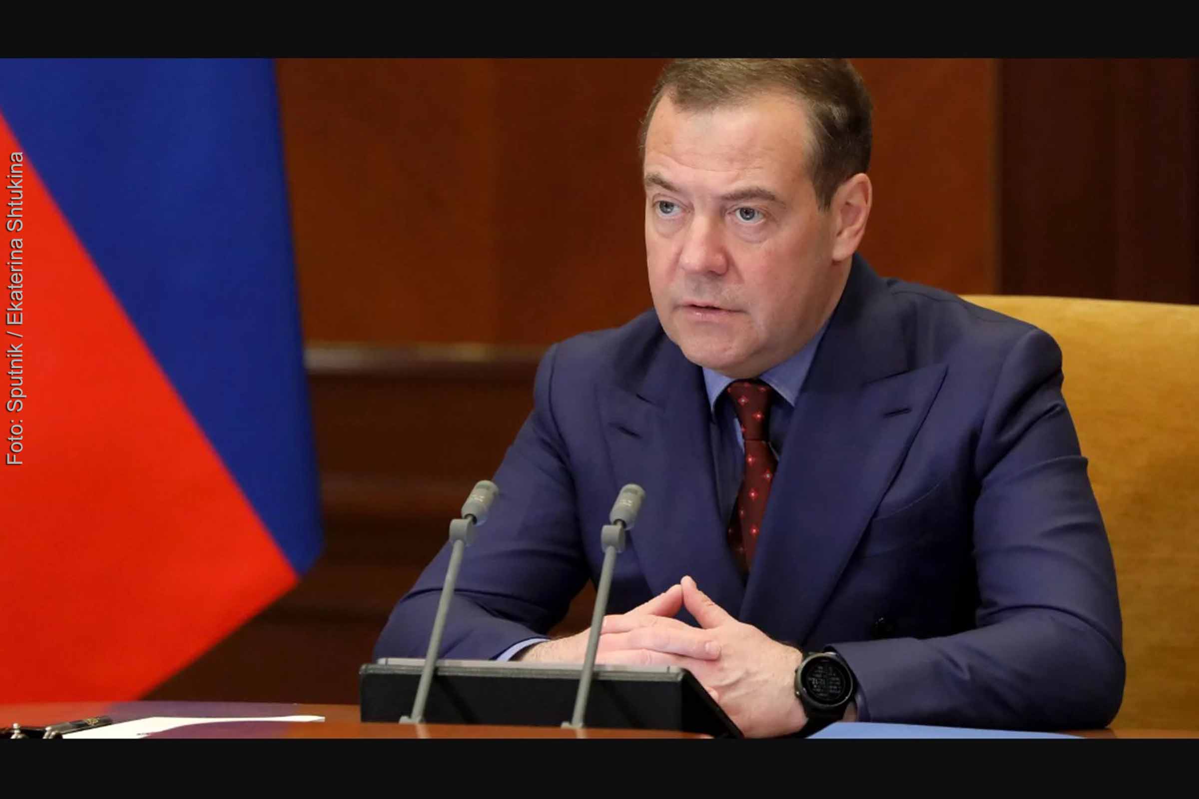 Dmitry Medvedev, ex-presidente da Rússia e atual vice-presidente do Conselho de Segurança.