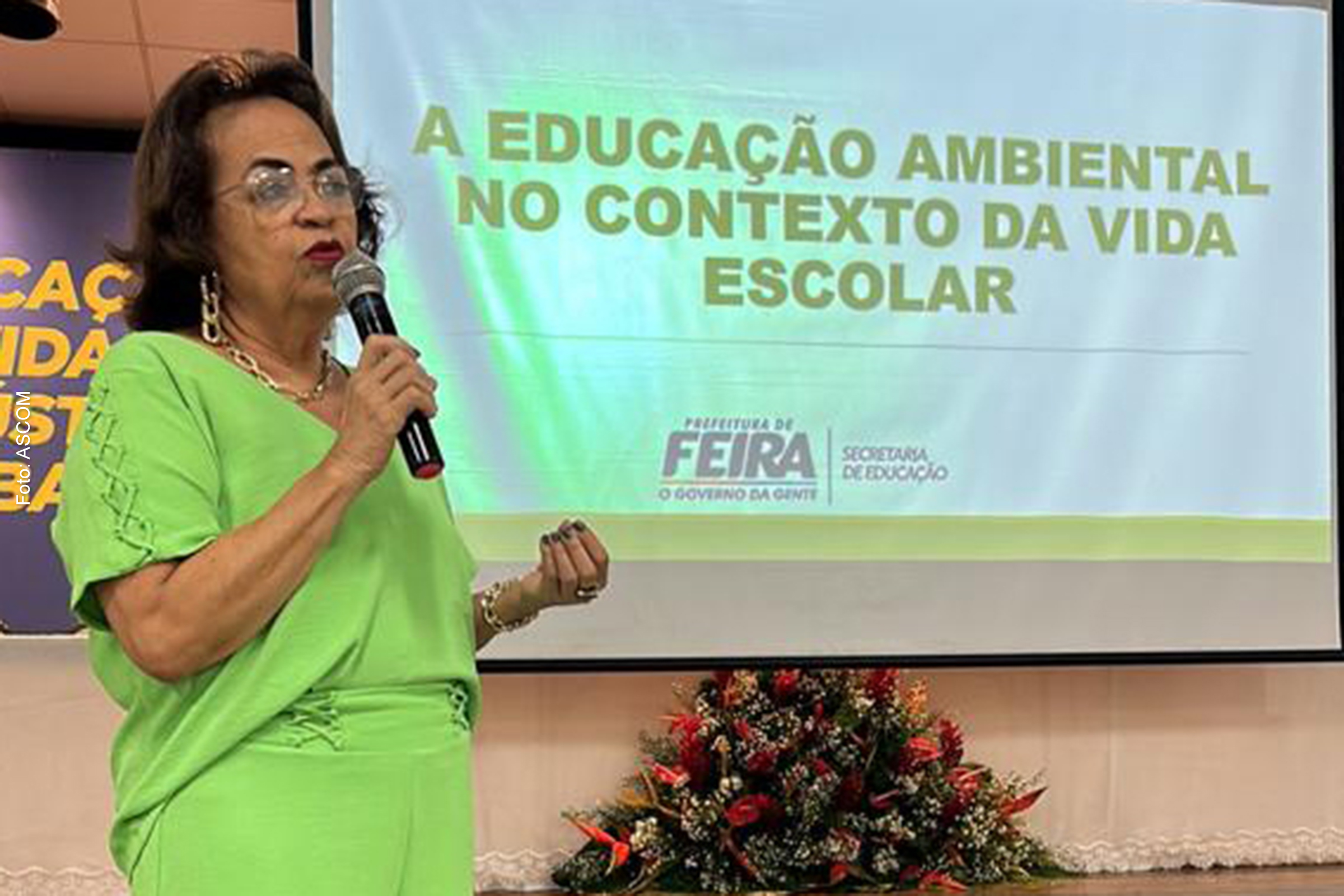 Durante a programação, a secretária municipal de Educação, professora Anaci Paim, tratou das ações de Educação Ambiental realizadas no contexto da vida escolar.