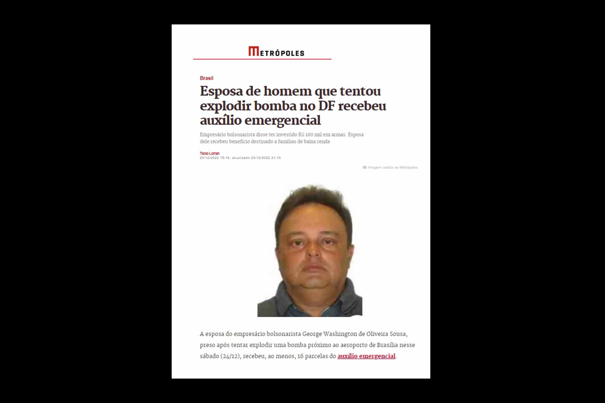 Bolsonaristas instalaram bombas em Brasília para provocar estado de sítio, revela empresário preso; Atentado contra posse de Lula na presidência da República é evitado