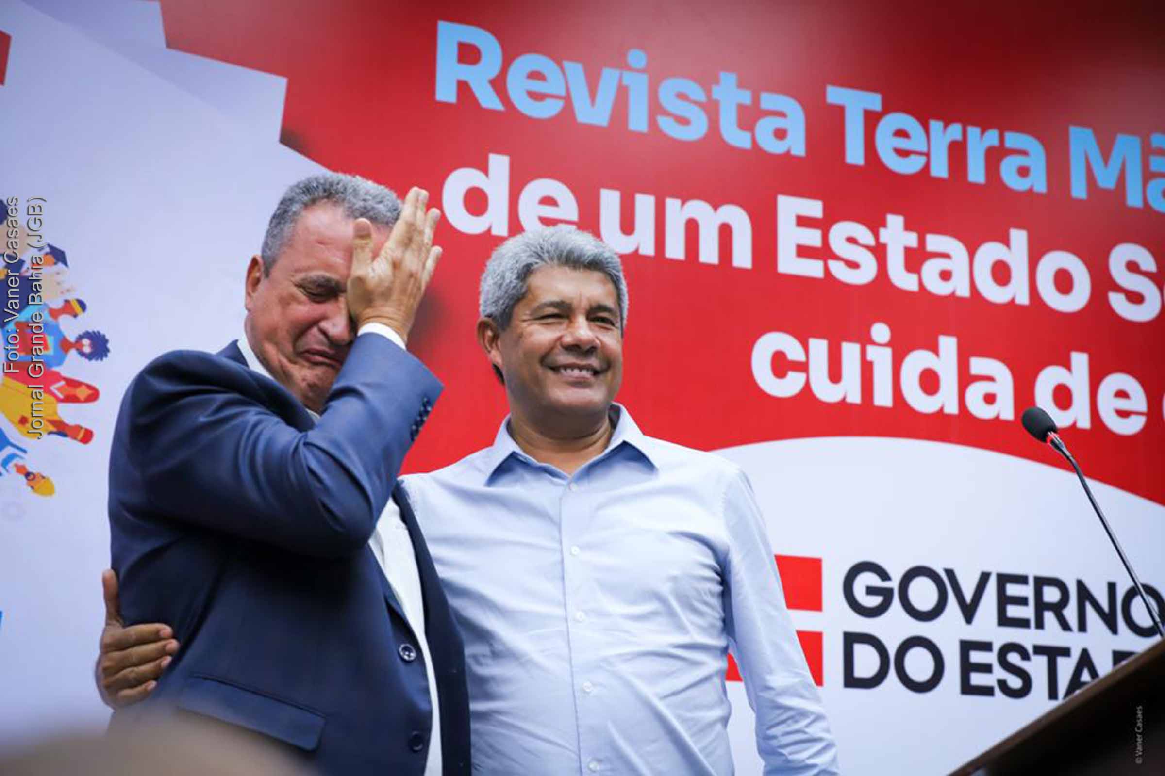 O governador Rui Costa (PT) e Jerônimo Rodrigues (PT), governador eleito da Bahia.