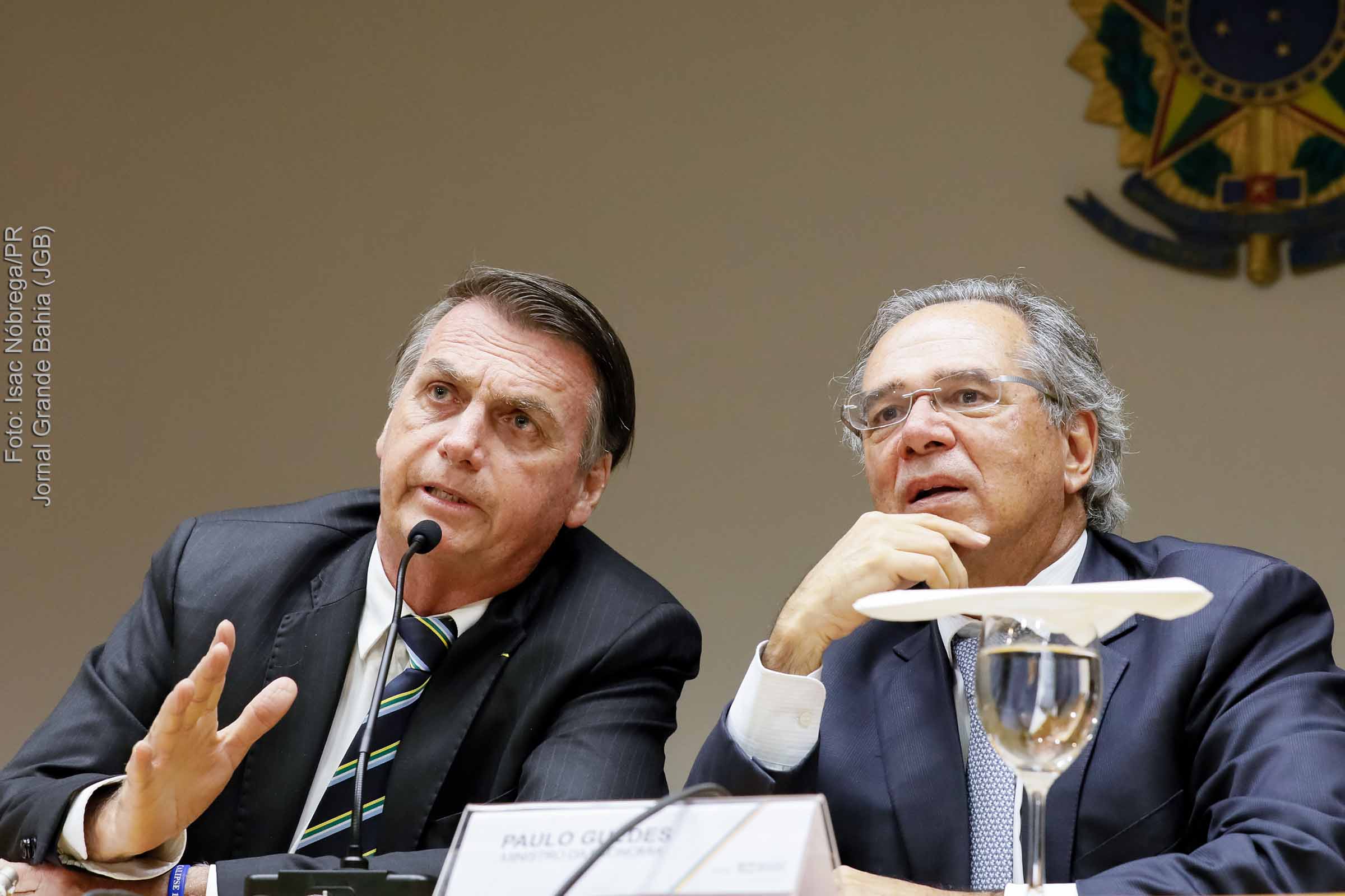 Presidente Jair Bolsonaro e o ministro Paulo Guedes.
