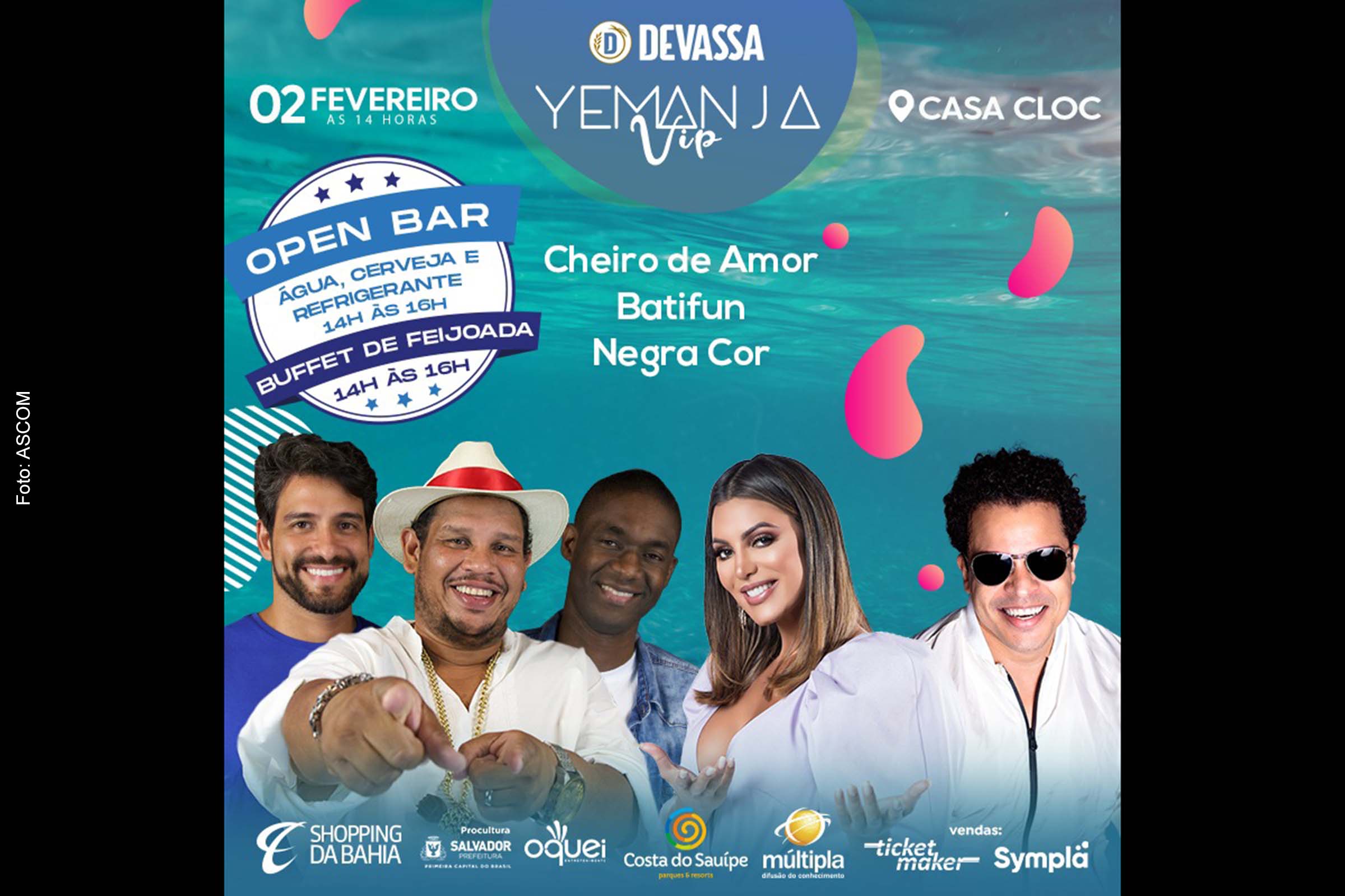 Card anuncia atrações musicais da 7ª edição do 'Yemanjá VIP'.