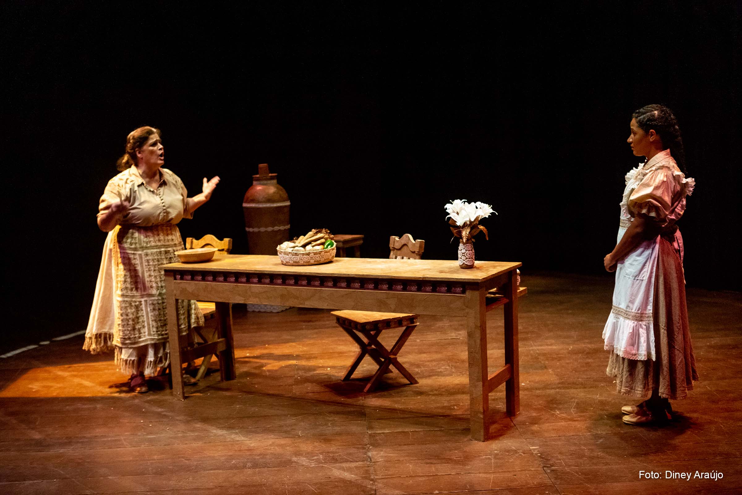 A história se desenvolve em torno de duas criadas, Cema, a mais velha, e Nevinha, a mais nova.