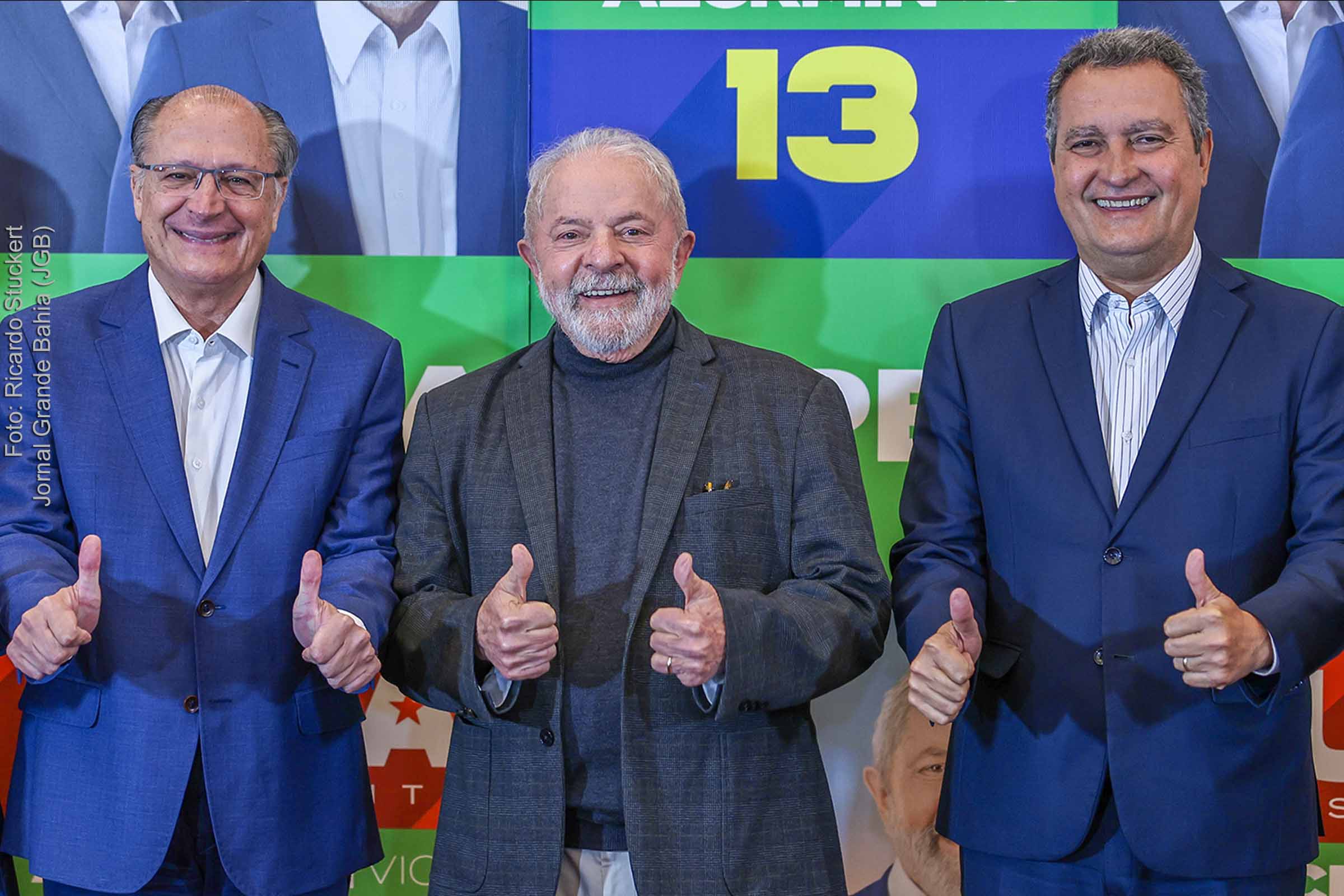 Vice-presidente Geraldo Alckmin, presidente Lula e Rui Costa, ministro-chefe da Casa Civil.