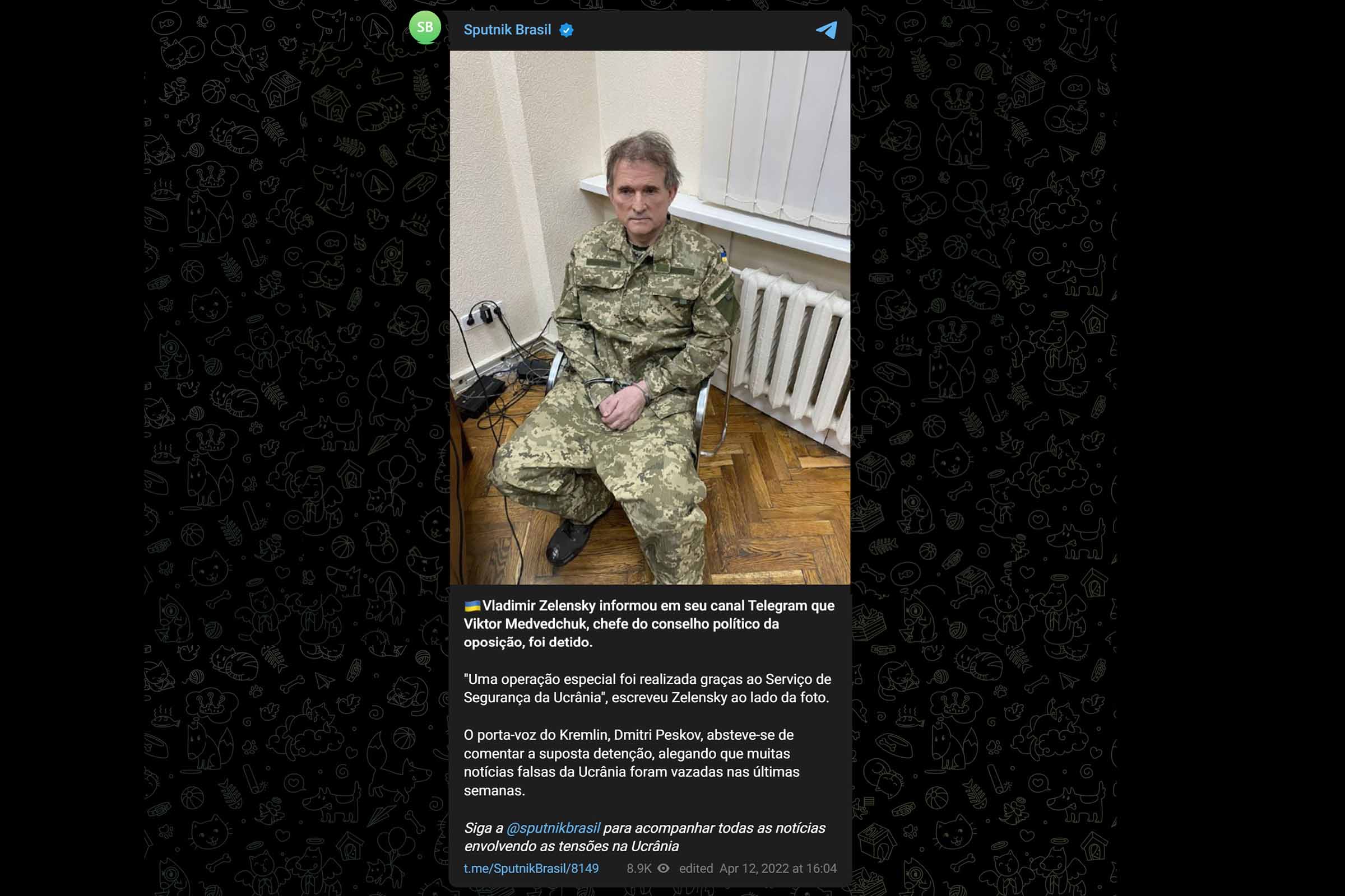 Viktor Medvedchuk, chefe do conselho político da oposição, foi detido pelo Governo de Zelensky.