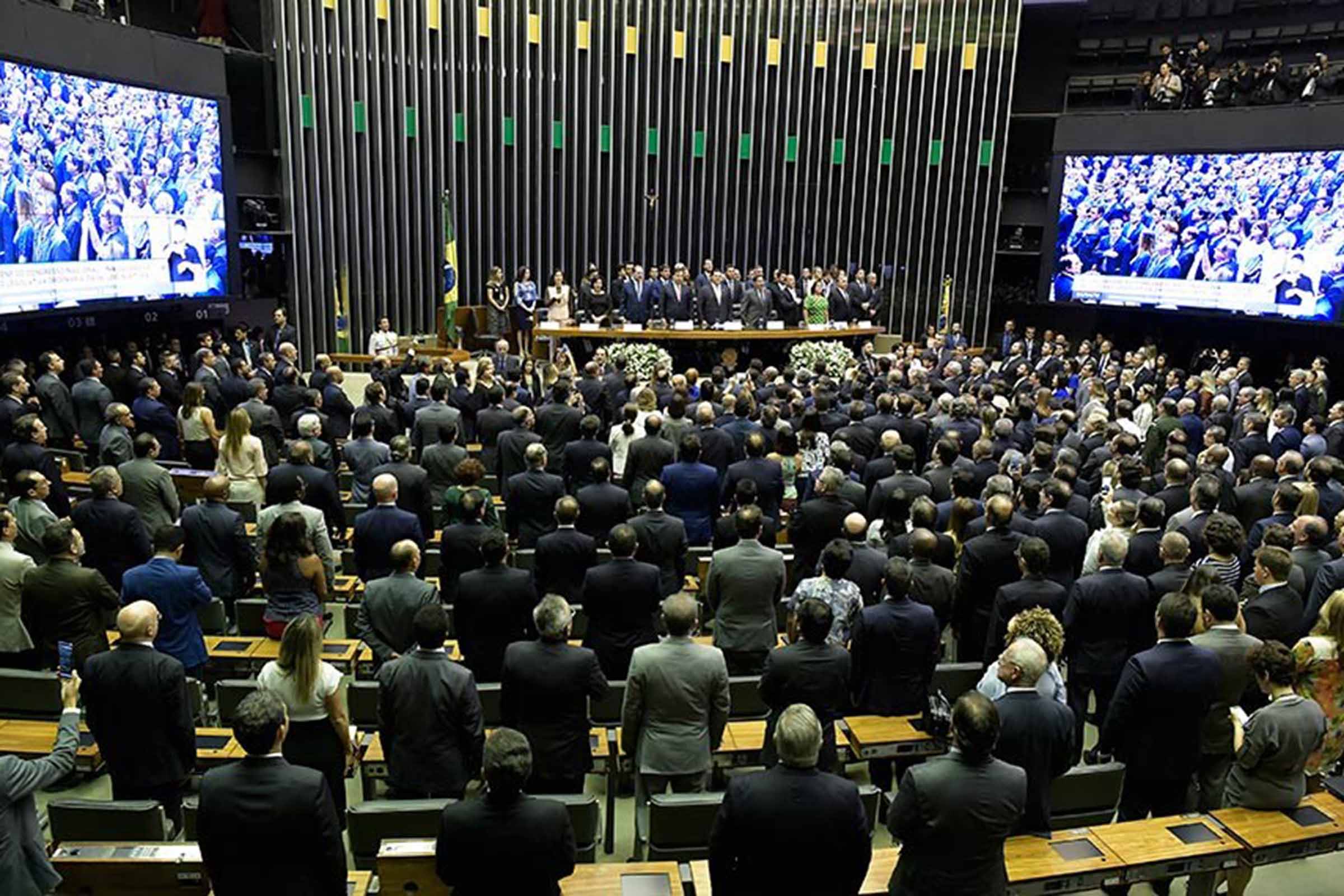 Sessão solene de abertura dos trabalhos do Congresso em 2019, ano de início da 56ª Legislatura.
