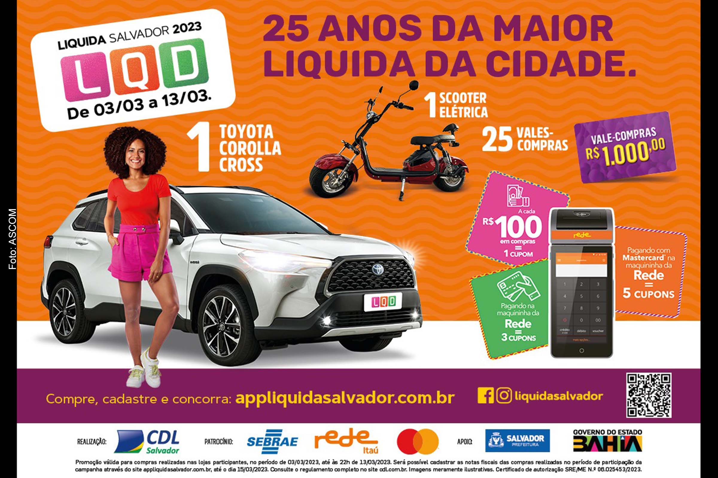 Card anuncia prêmios da 25ª edição da 'Liquida Salvador', em comemoração aos 25 anos da campanha.