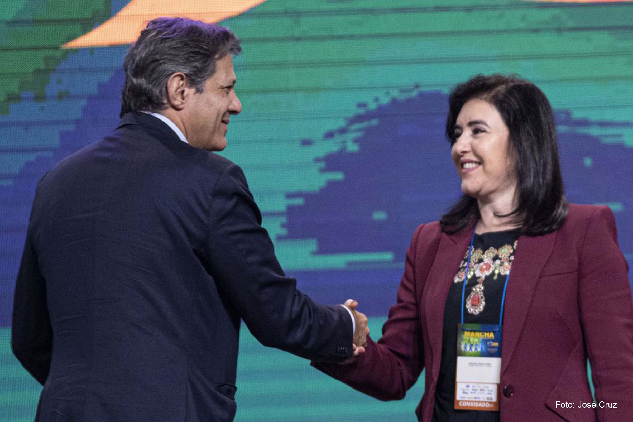 Fernando Haddad, ministro da Fazenda, e Simone Tebet, ministra do Planejamento.