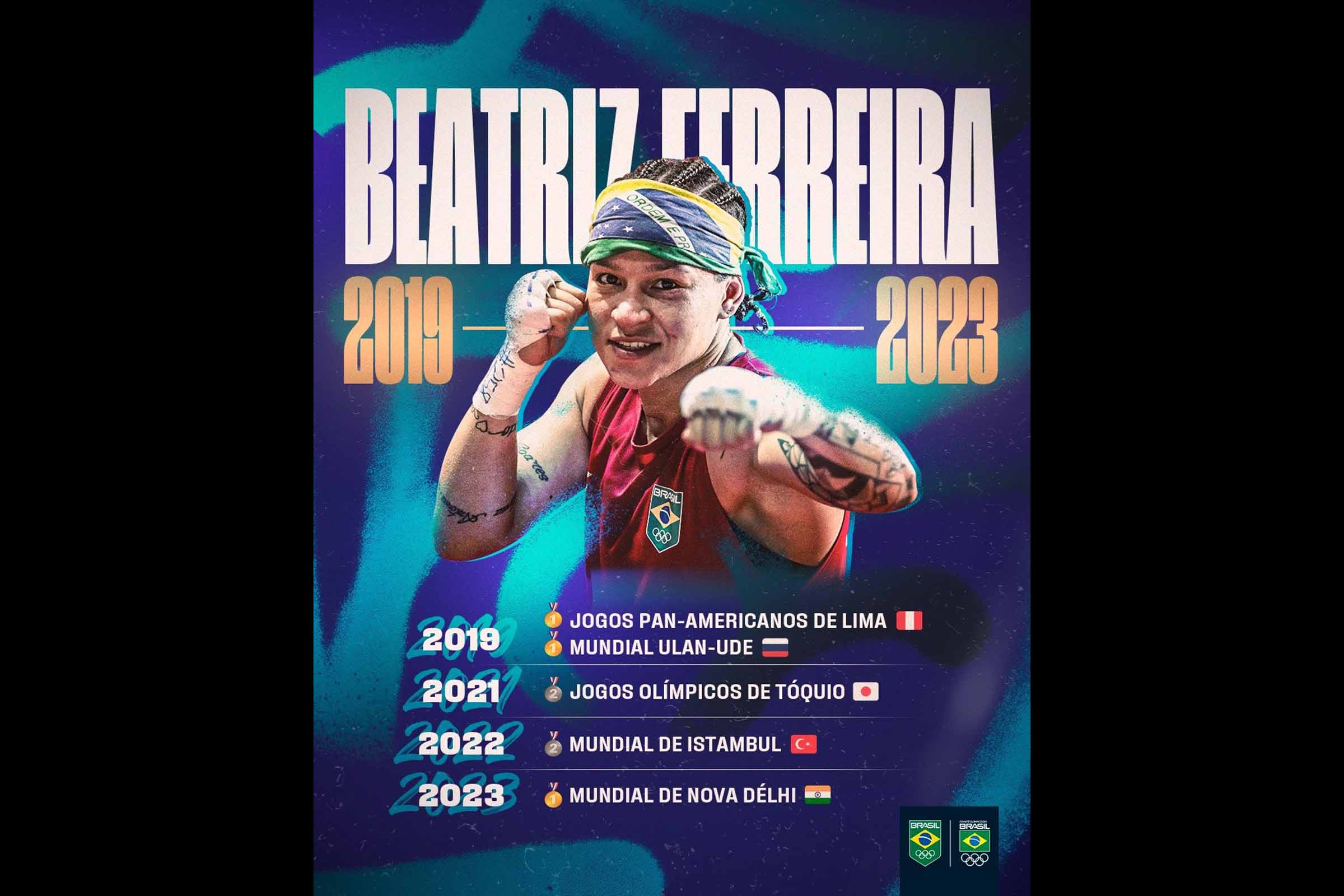 Pugilista Beatriz Ferreira é a 1ª do país a disputar três finais seguidas na competição.