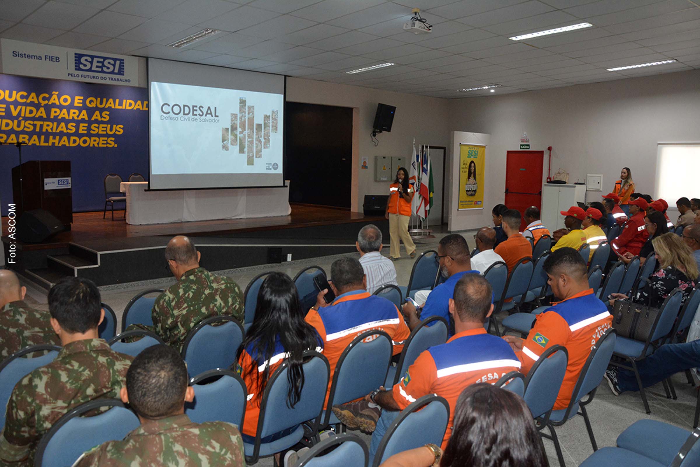 A estrutura e as ações da Codesal, em Salvador, também foram compartilhadas aos participantes da Semana Municipal de Proteção e Defesa Civil de Feira de Santana.