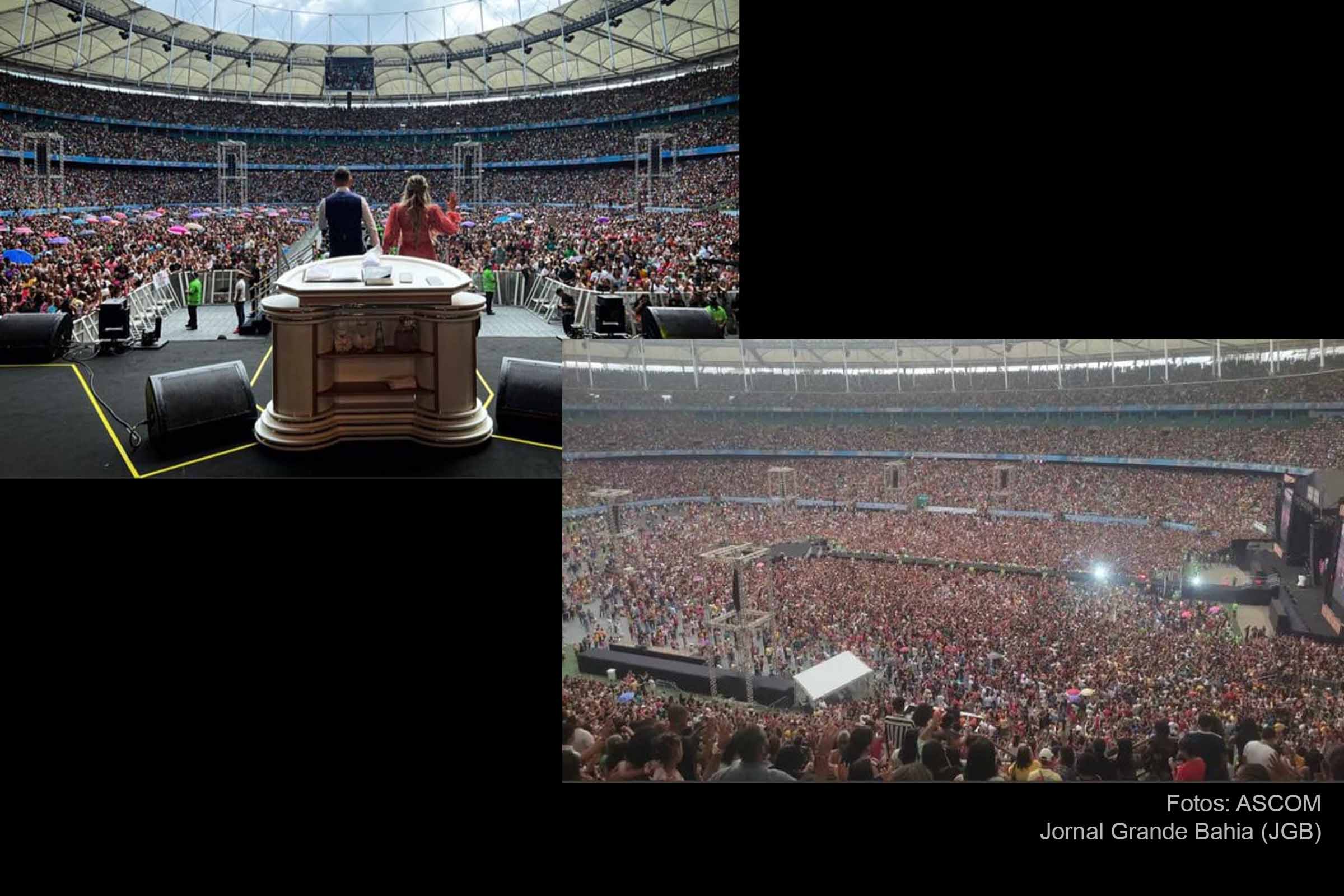 Em Salvador, com público estimado em mais de 60 mil fiéis, Arena Fonte Nova sediou culto celebrado pelo bispo Bruno Leonard.