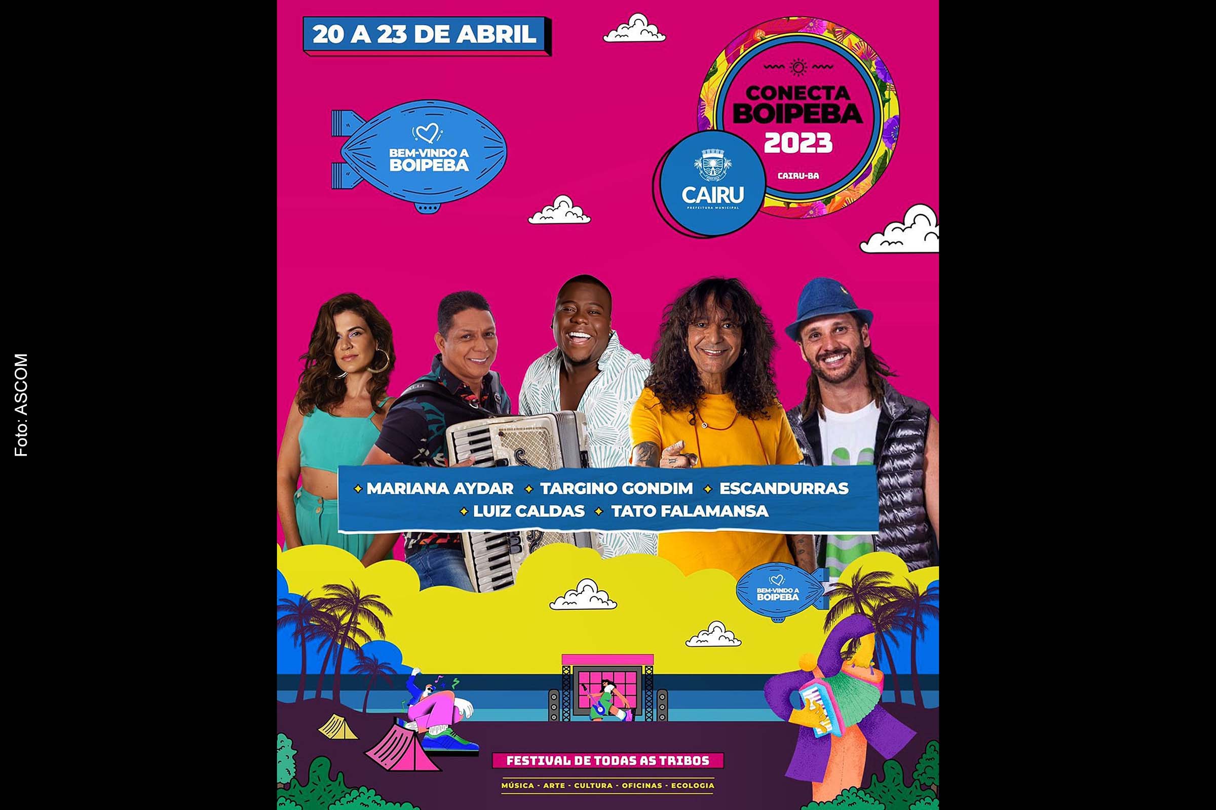 Luiz Caldas, Mariana Aydar, Tato Falamansa e Escandurras são atrações do Festival ‘Conecta Boipeba’