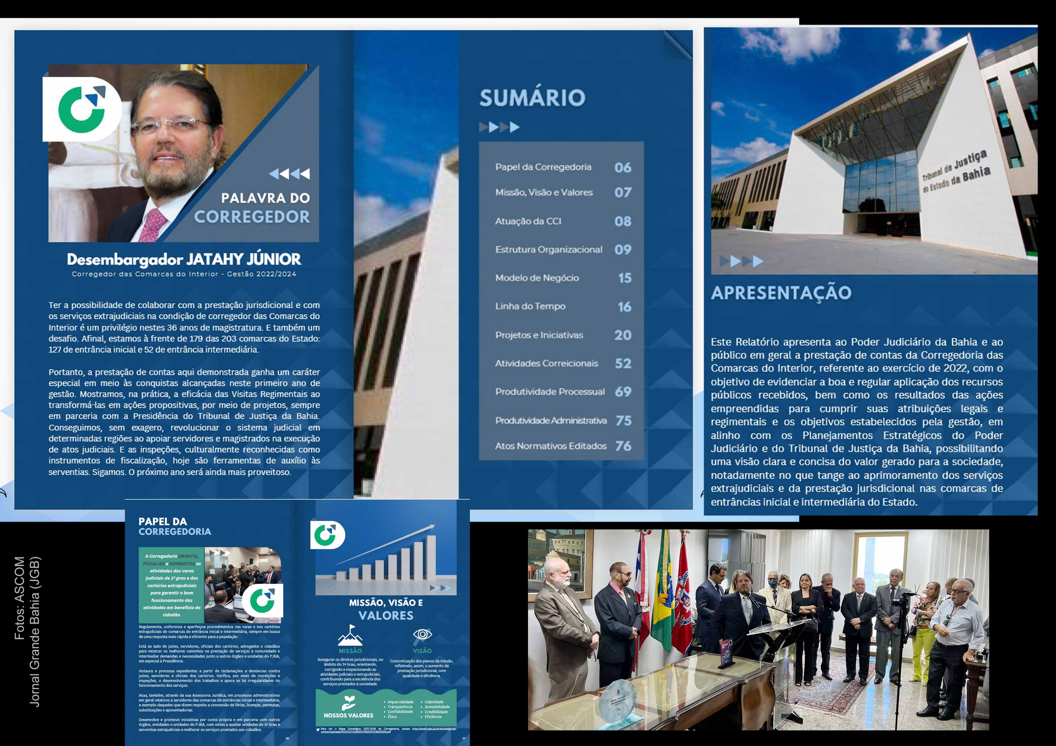 Desembargador Jatahy Júnior apresenta síntese das ações 2022 da Corregedoria das Comarcas do Interior do PJBA e comenta avanço institucional