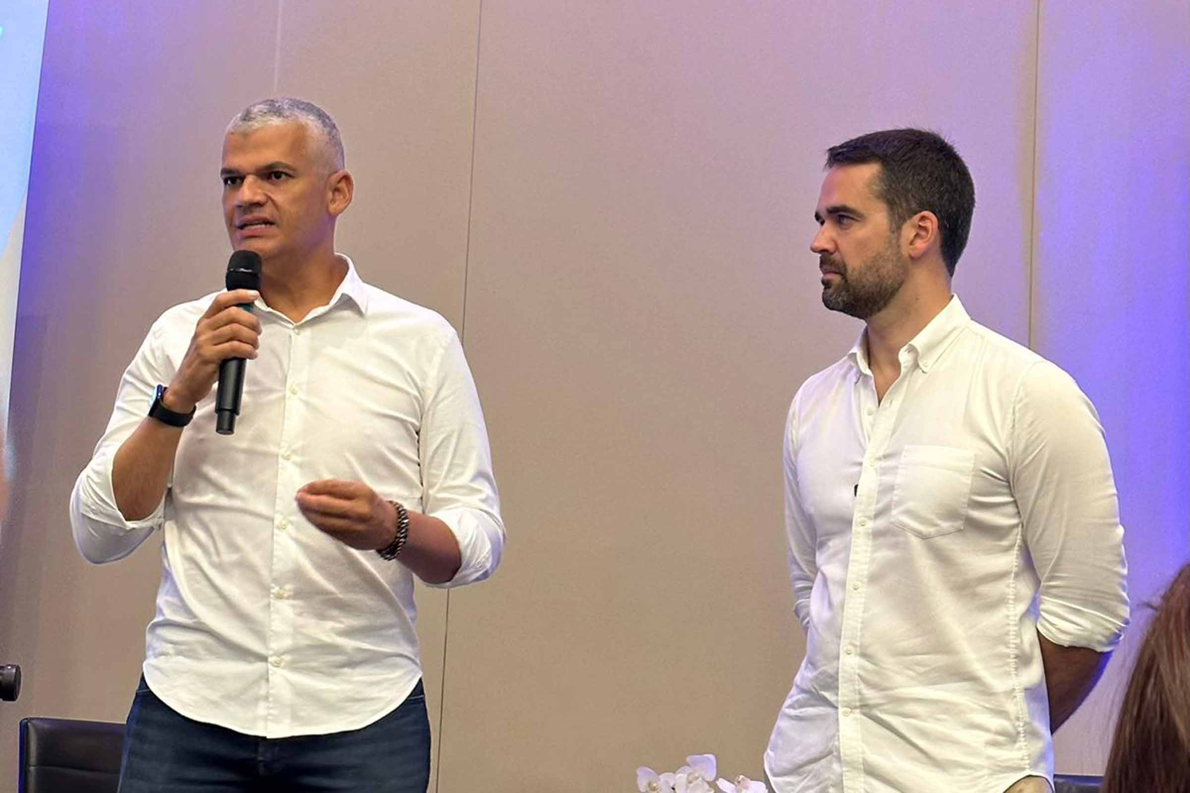 Deputado Pablo Roberto e o governador Eduardo Leite, presidente nacional do PSDB.