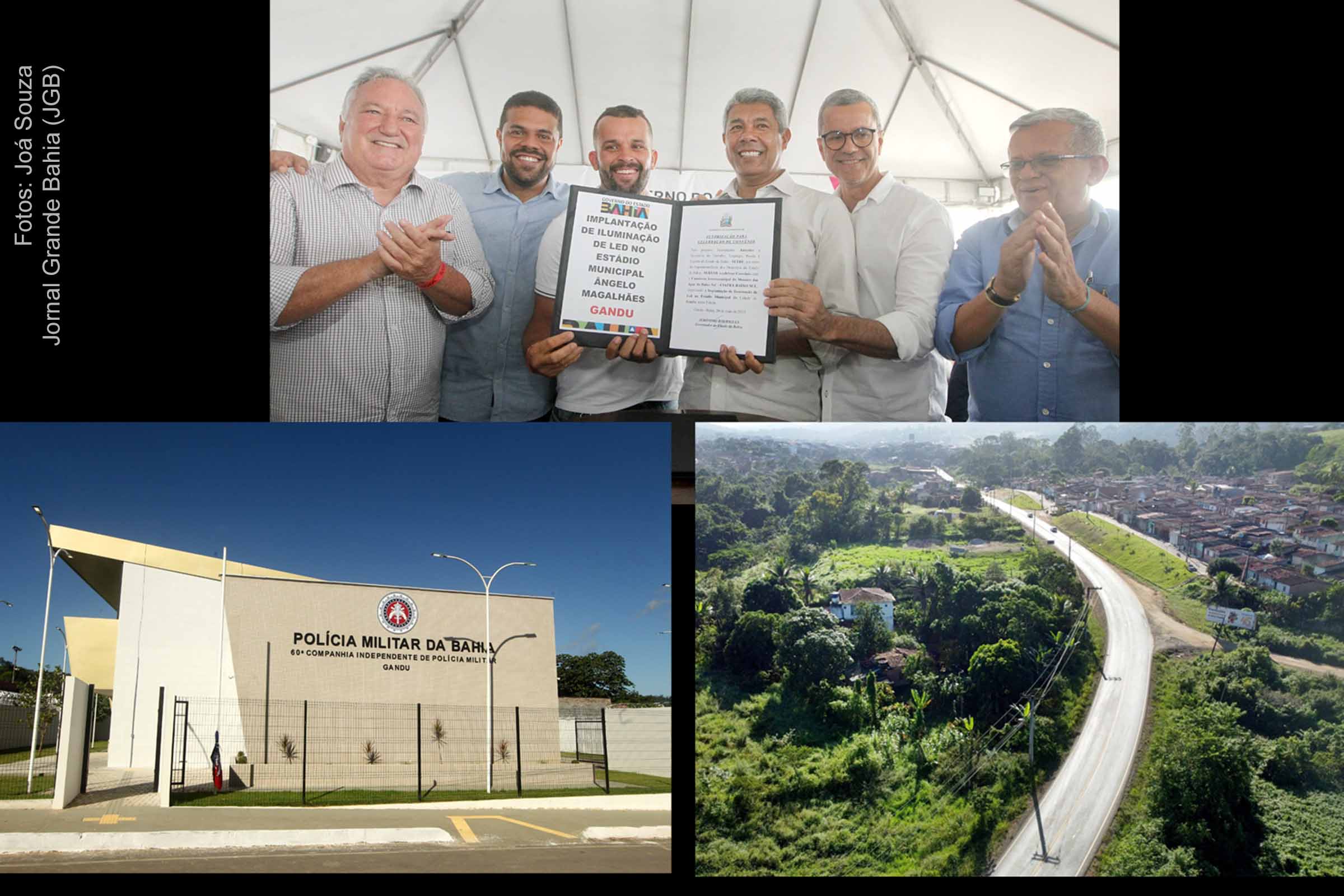 Governador Jerônimo Rodrigues entrega obras de infraestrutura, segurança e esporte para a população de Gandu.