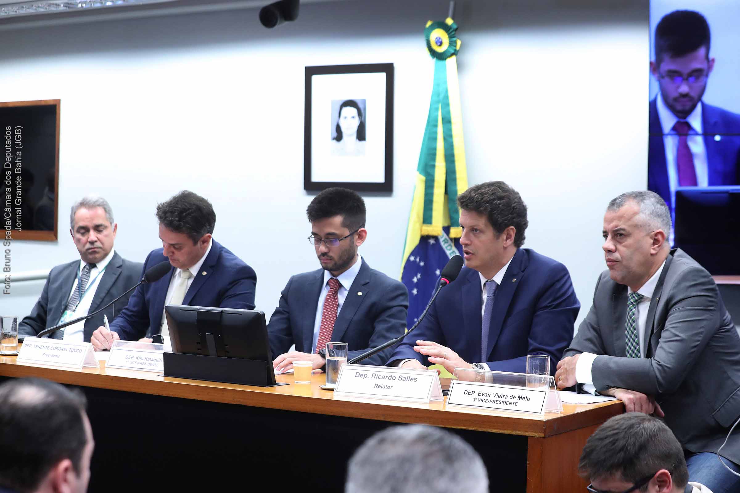 Mesa da CPI que vai investigar o MST na Câmara dos Deputados.