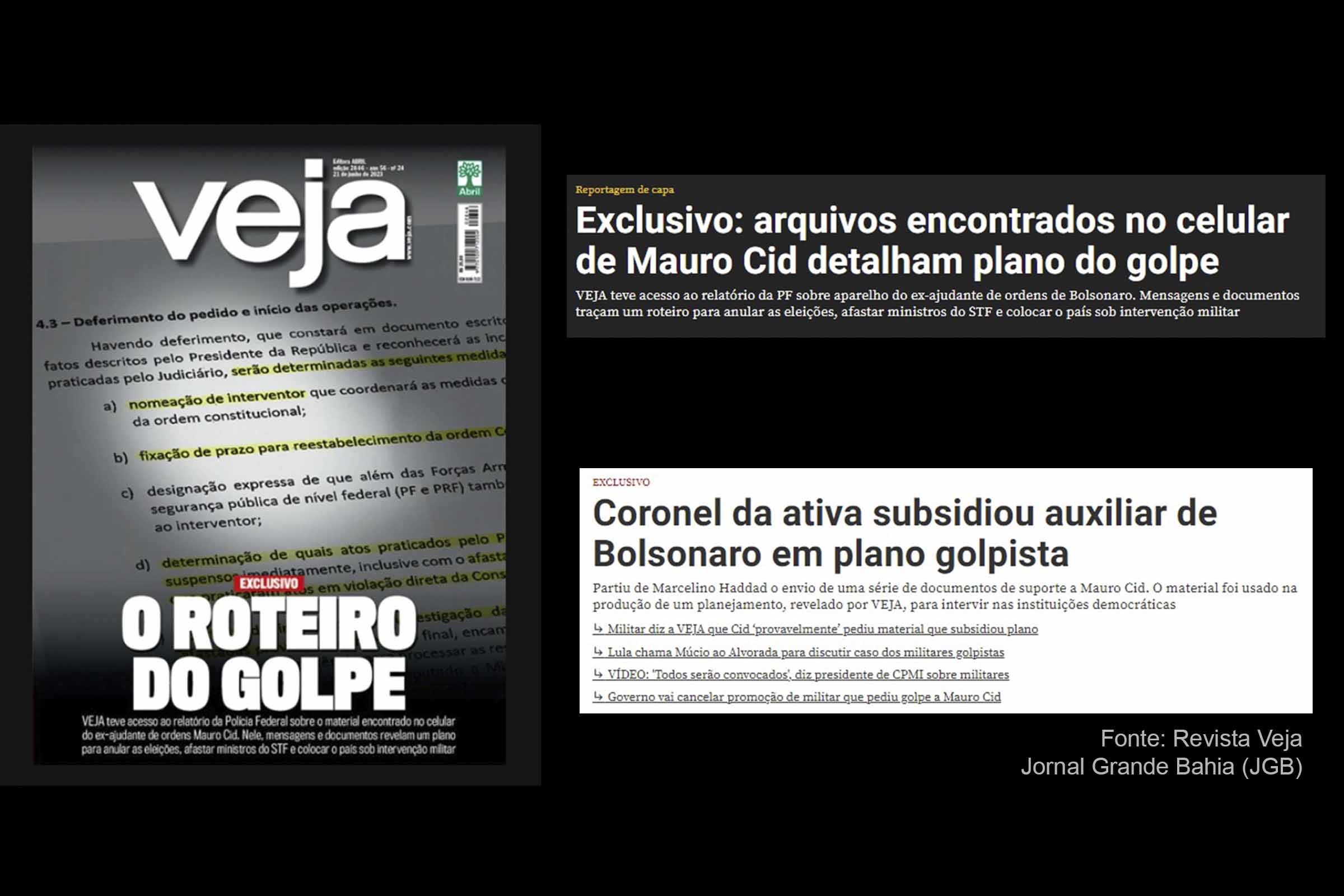 Arquivos do celular do Mauro Cid detalham plano do Golpe de Estado no Brasil; Tenente-coronel atuou como ajudante de ordens do presidente Jair Bolsonaro, revela Revista Veja