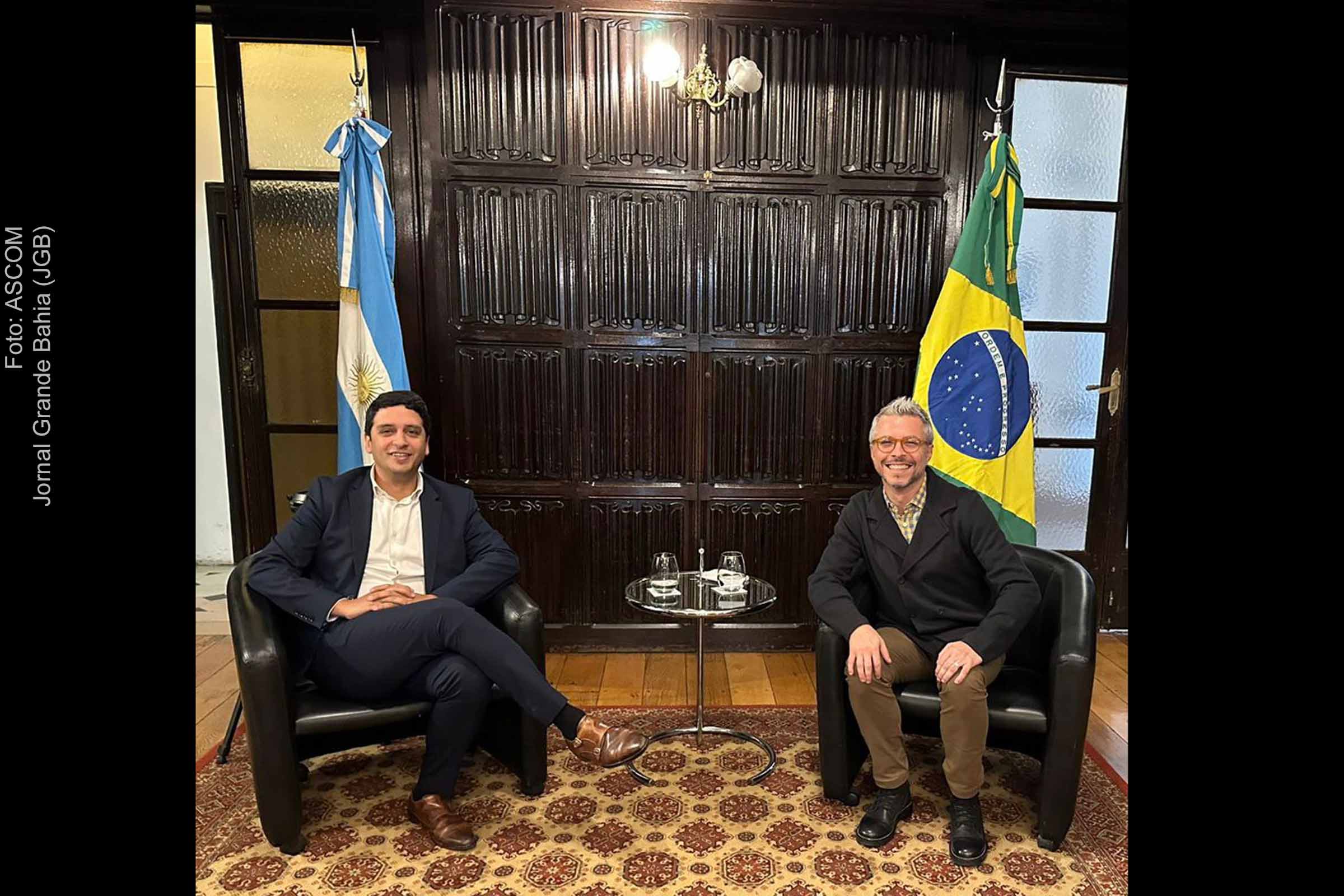 Secretário da Cultura, Bruno Monteiro e Matias Capeluto, diretor da Casa Pátria Grande Nestor Kirchner.